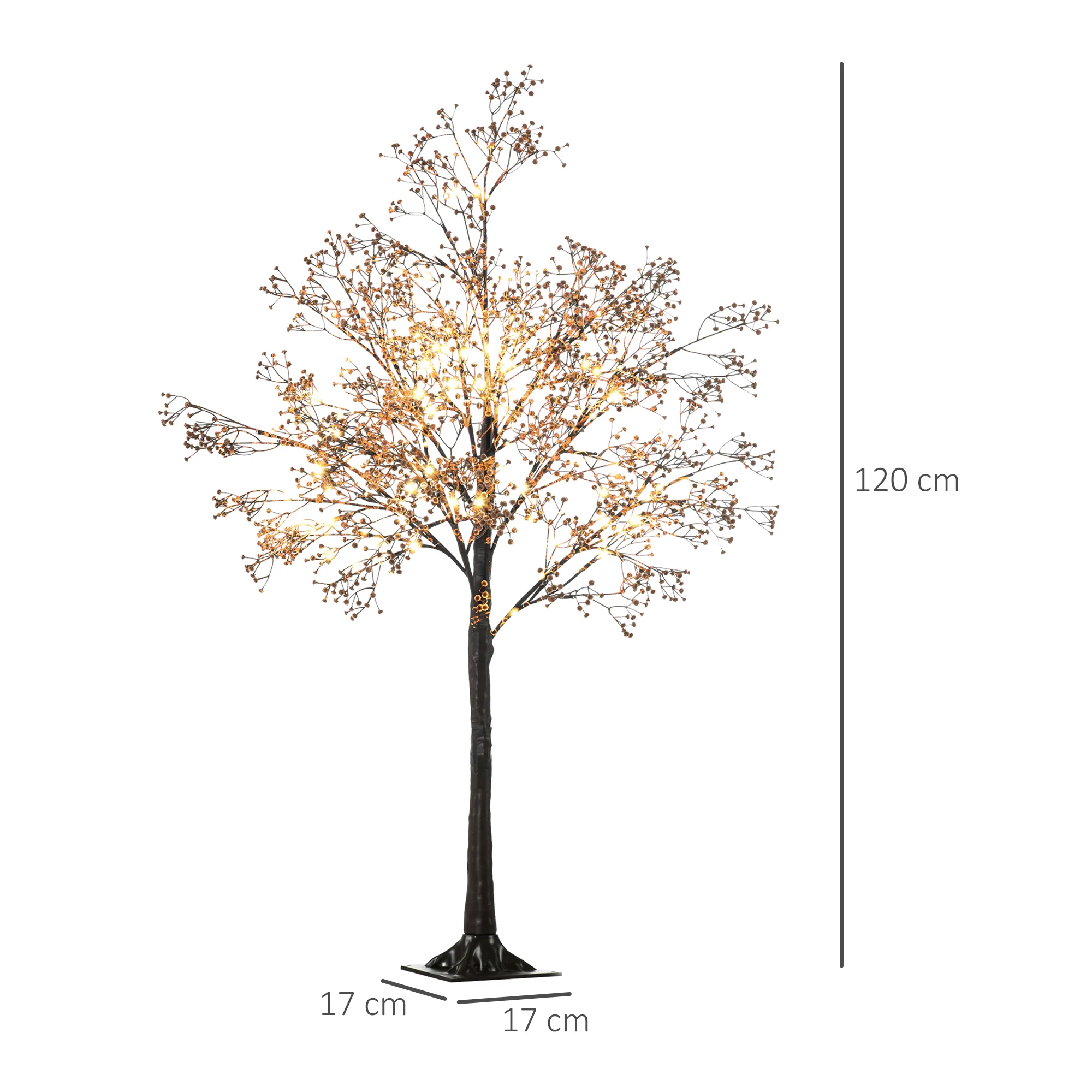 HOMCOM 4ft Artificial Gypsophila Blossom Tree Light with 72 Warm White LED Light, Baby Breath Flowers for Home Party Wedding, Indoor and Outdoor Use - Image 3