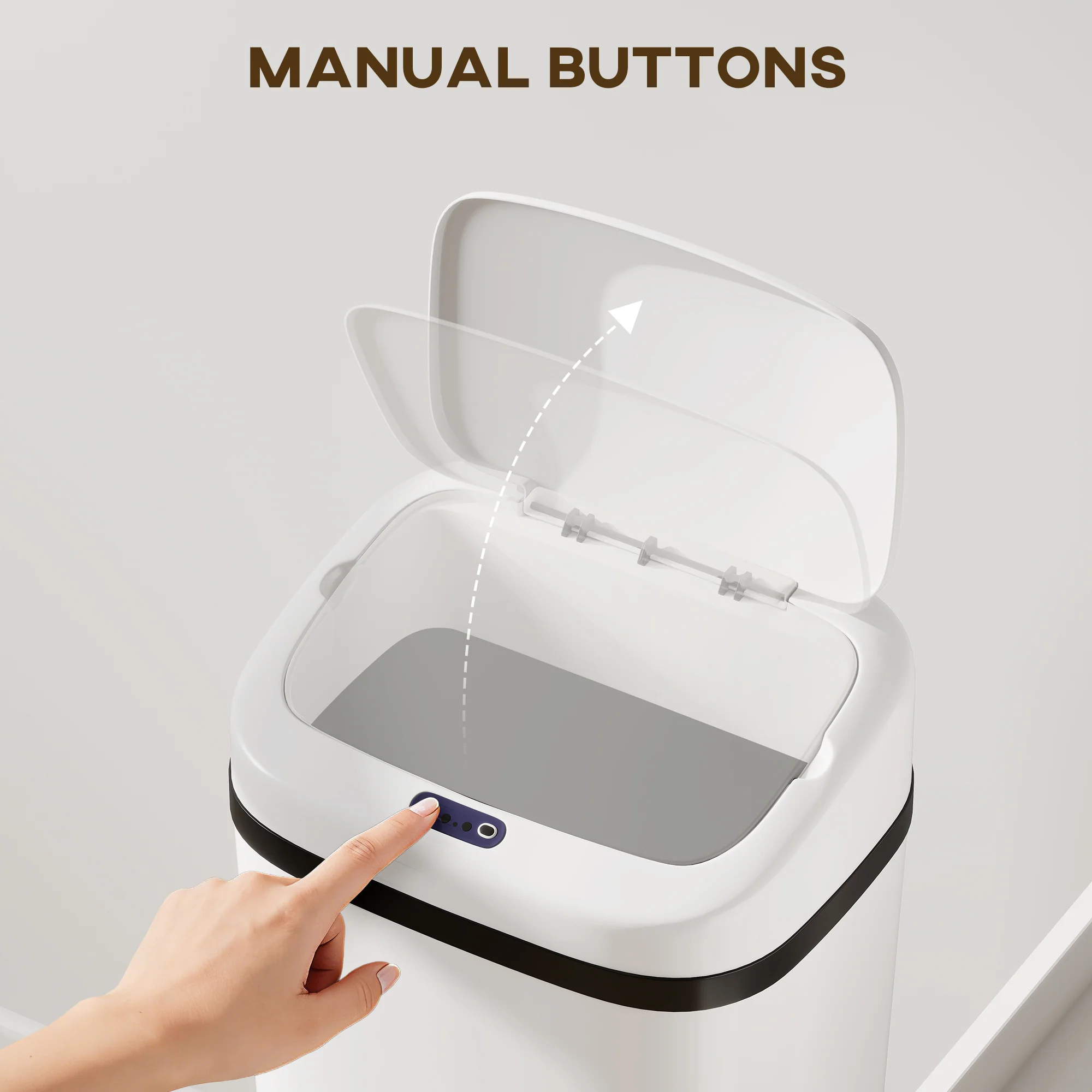 HOMCOM 50L Sensor Bin, Stainless Steel Slim Kitchen Bin, Fingerprint-Proof - Image 4