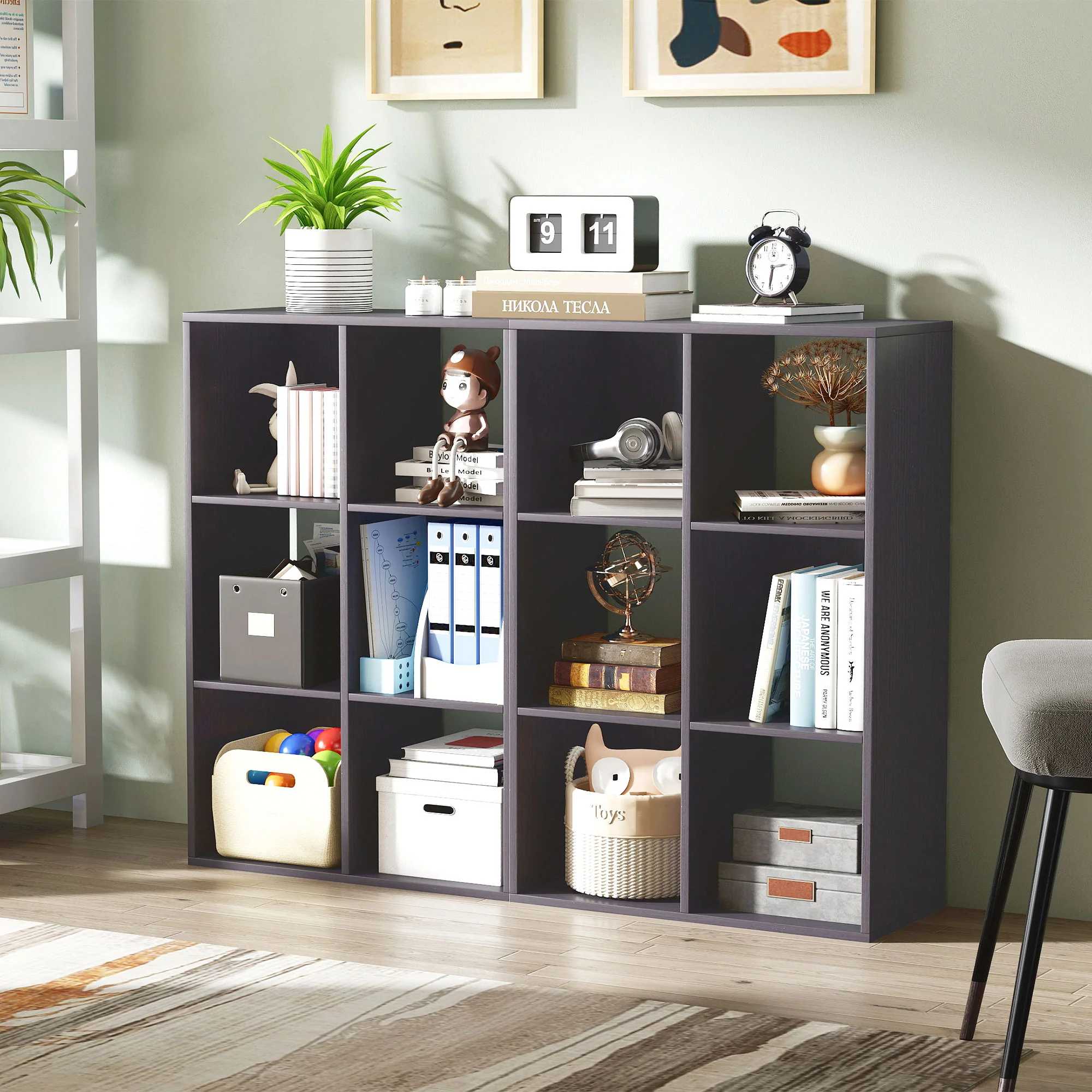 HOMCOM 6-Cube Bookshelf, Display Shelving Unit For Home Office - Image 18