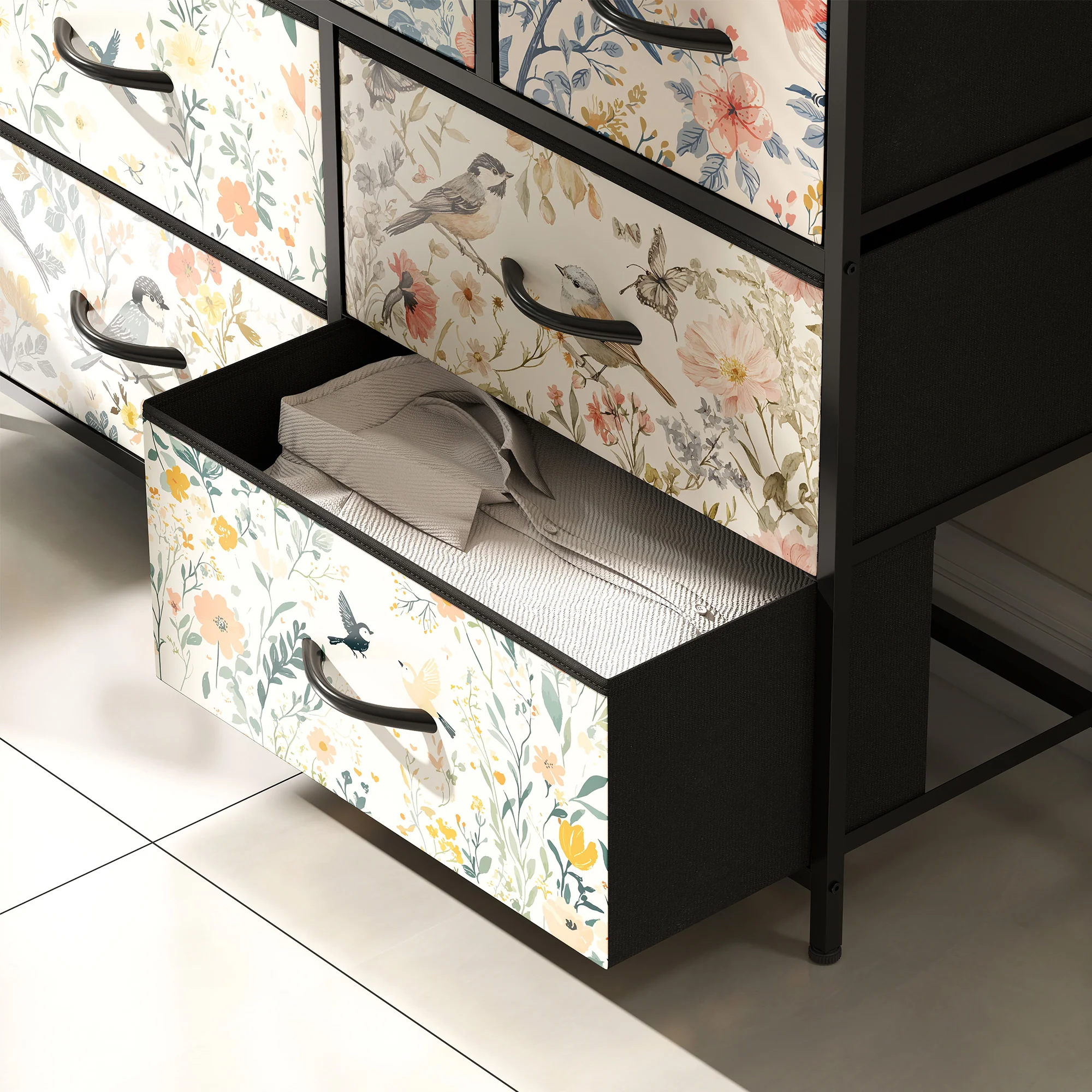 HOMCOM 7-Drawer Chest Of Drawers, Fabric Dresser With Open Shelf - Image 18