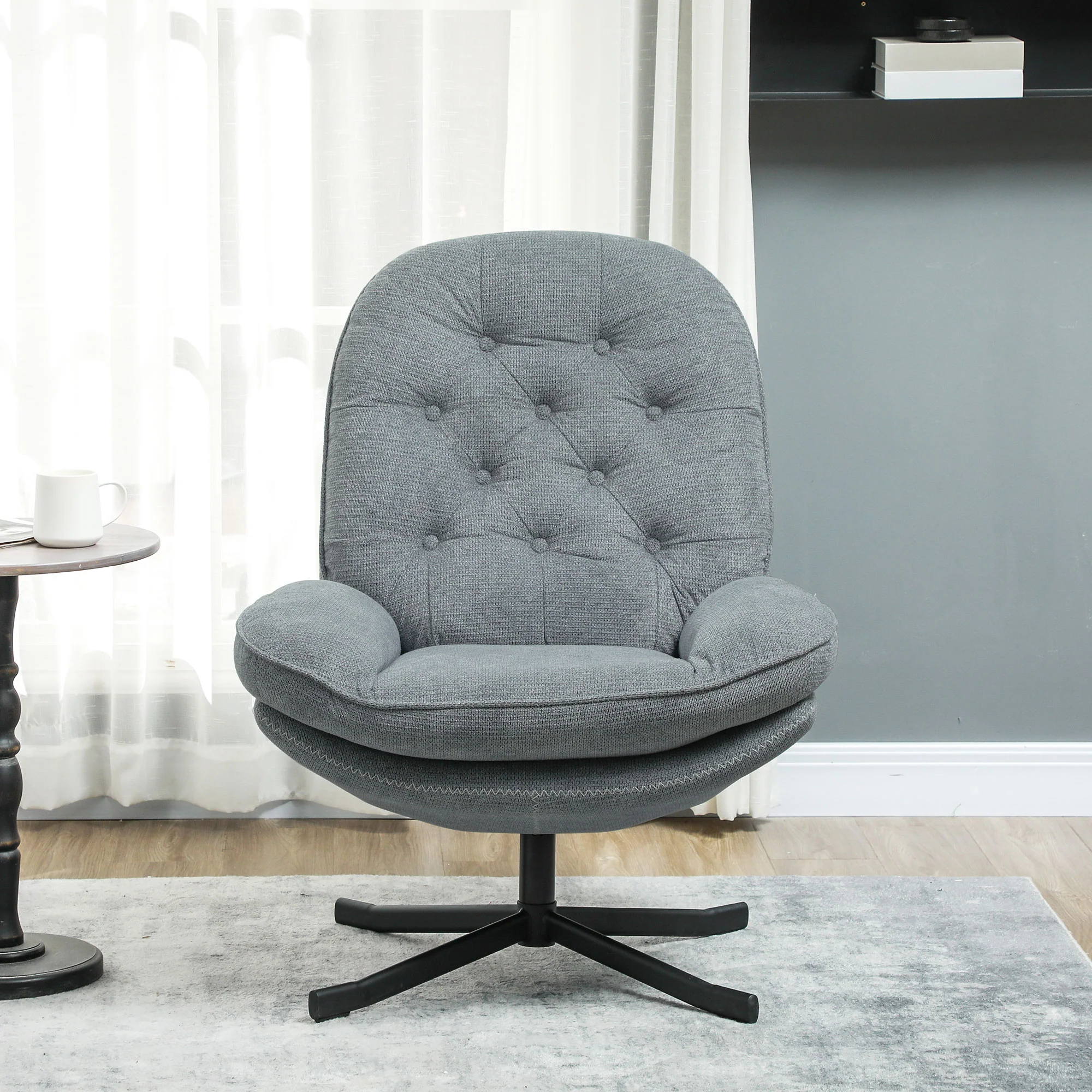 HOMCOM Accent Chair With Water-Repellent Chenille Fabric - Image 7