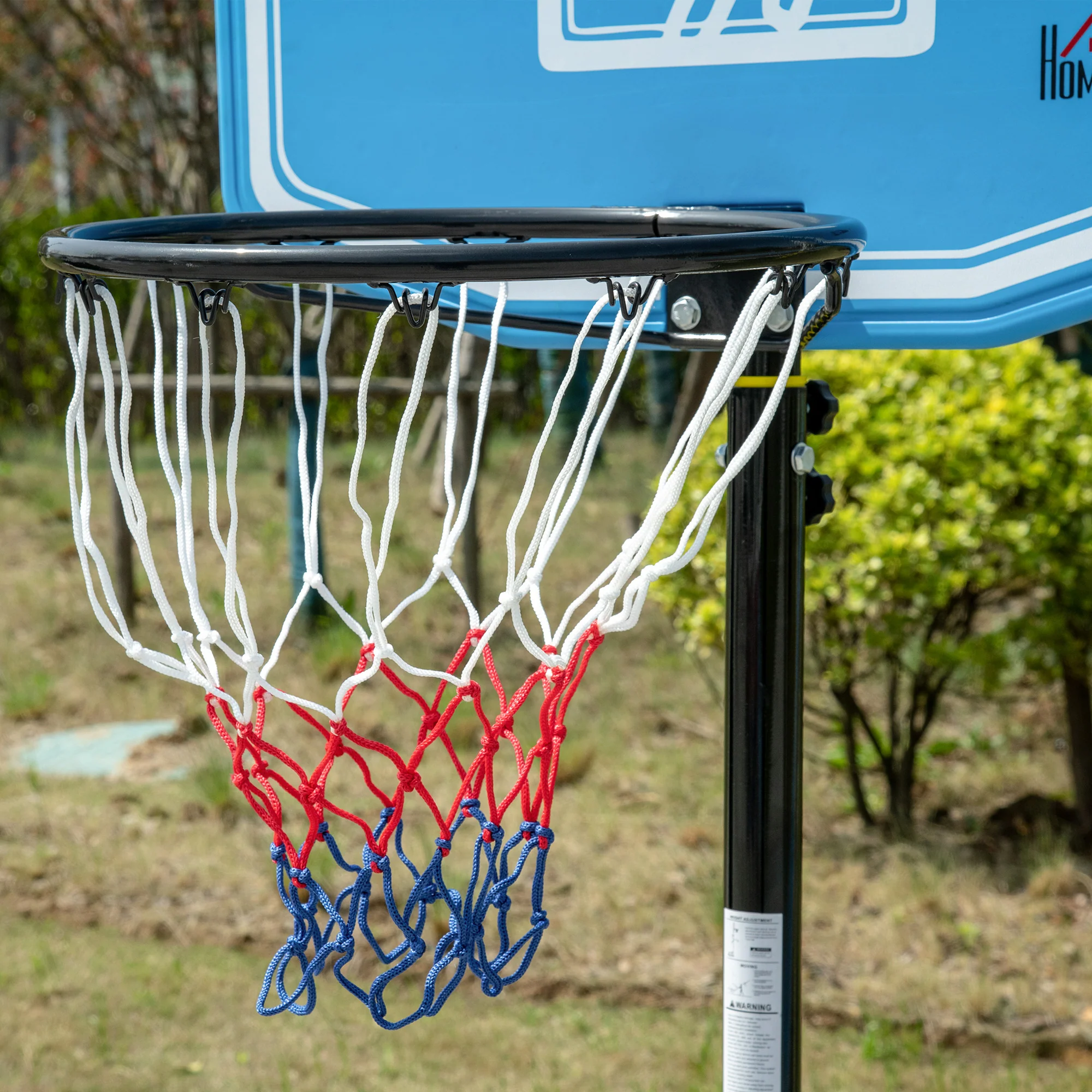 HOMCOM Adjustable Basketball Hoop Stand w/ Wheels and Weight Base Blue - Image 9