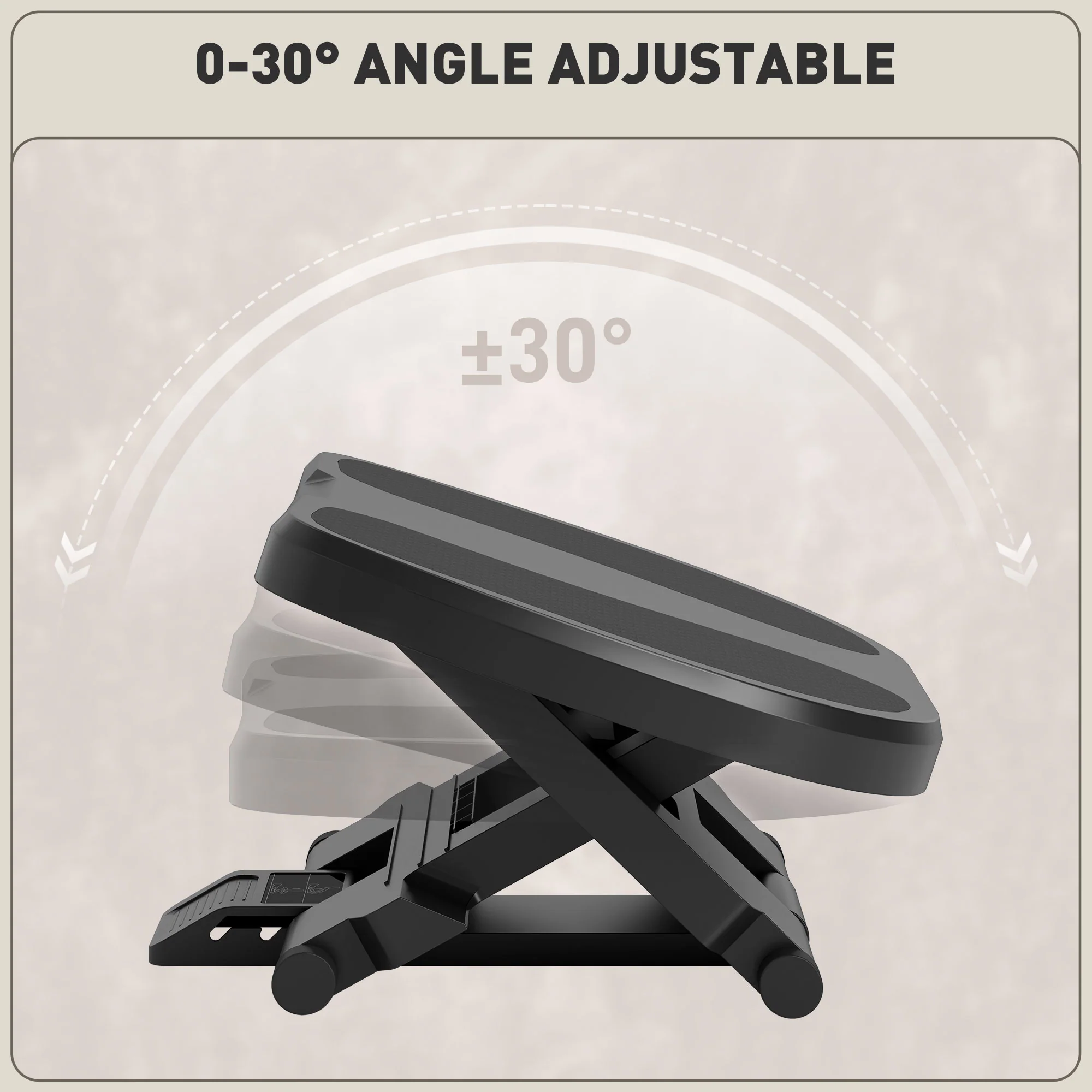 HOMCOM Adjustable Under-Desk Footrest Height Angle Tilt Anti-Slip Compact Health - Image 6