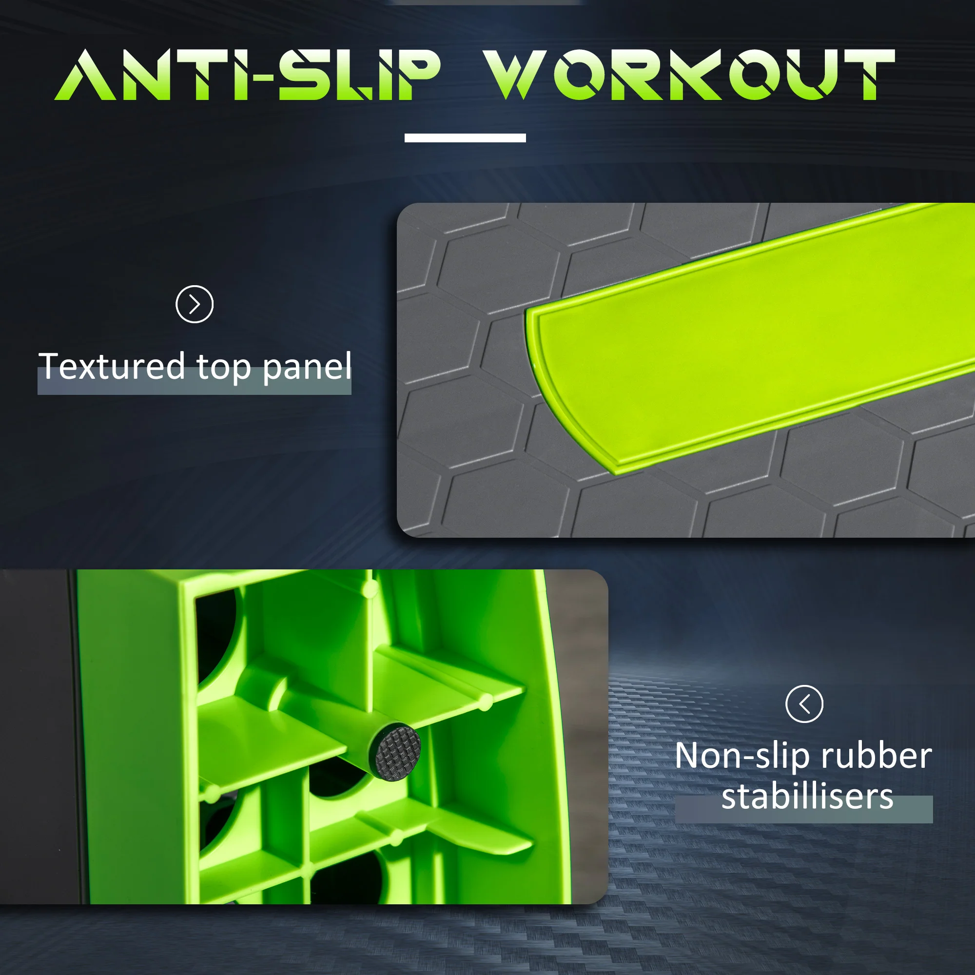 HOMCOM Aerobic Step Three-Level Adjustable Exercise Stepper For Home, Office - Image 6