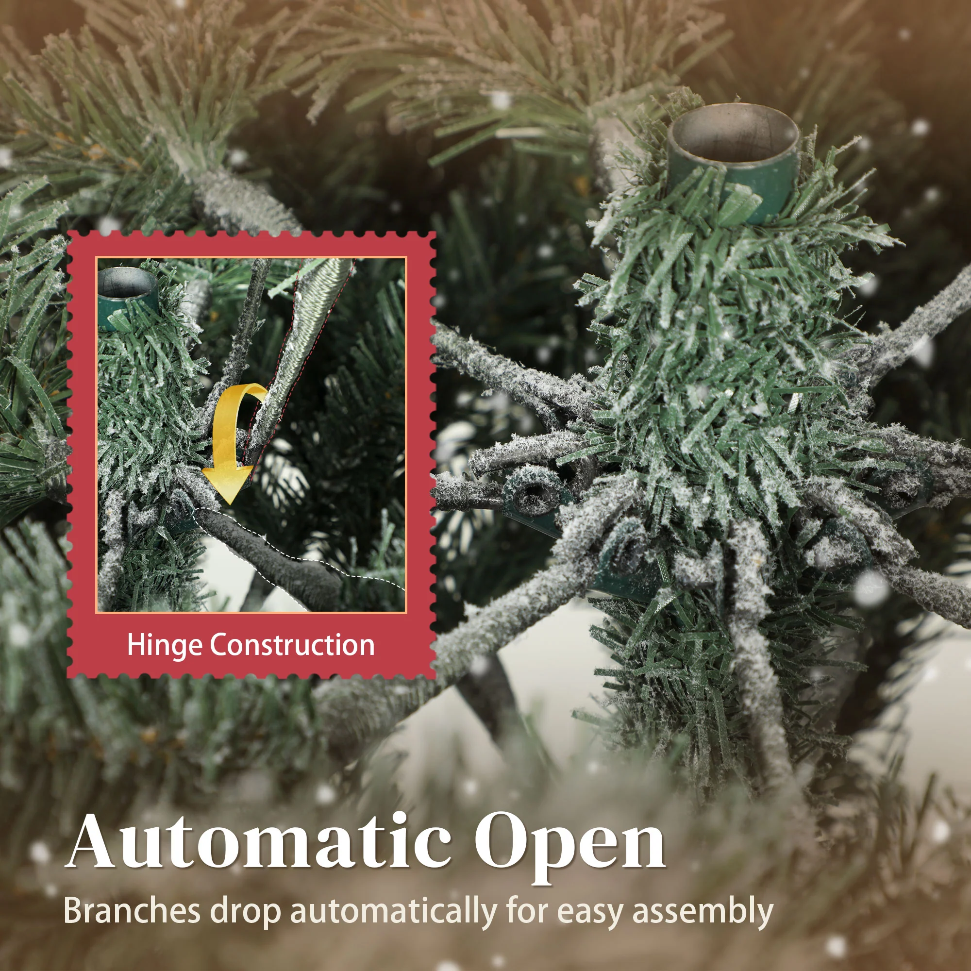 HOMCOM Artificial Christmas Tree Hinged Xmas Tree - Image 24