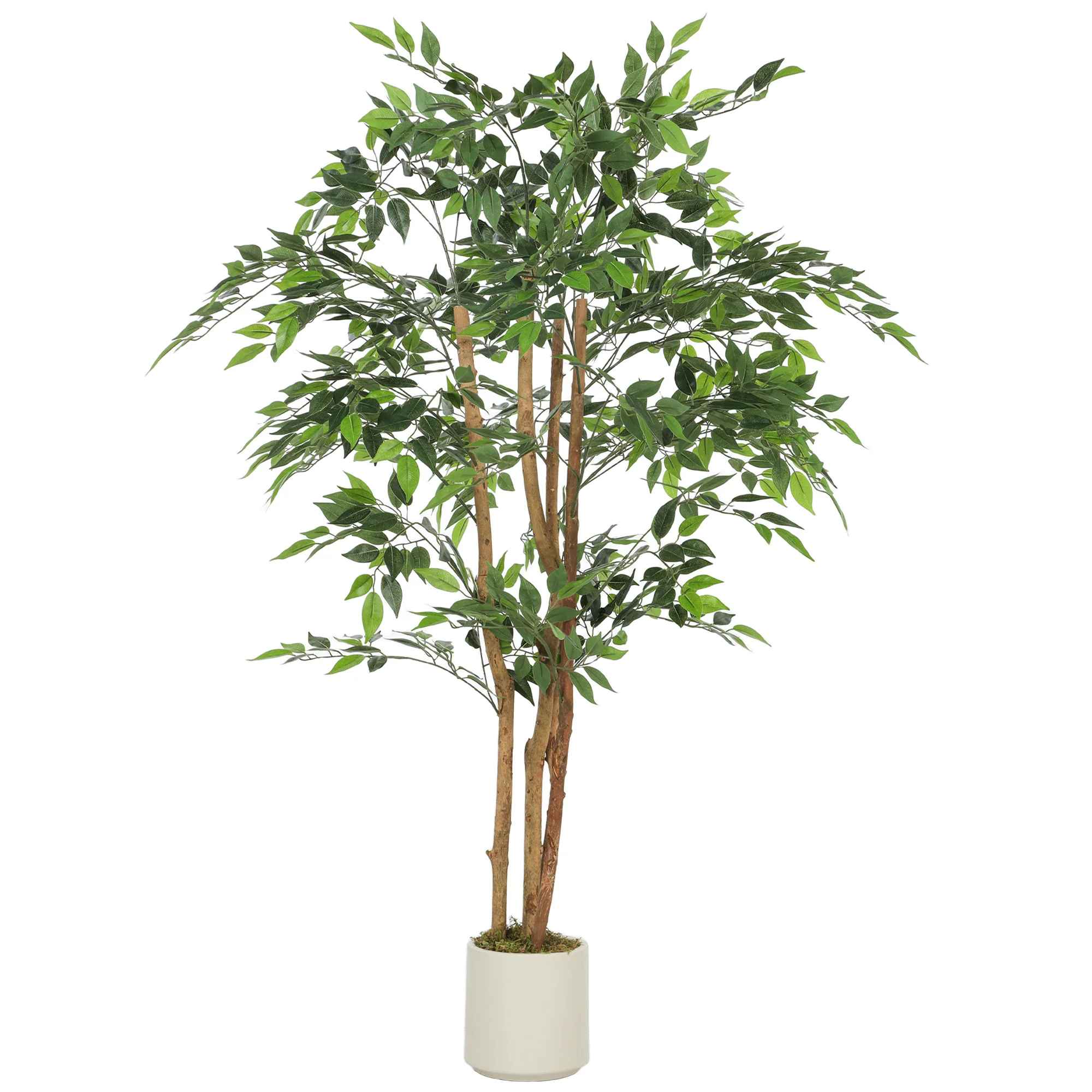 HOMCOM Artificial Ficus Tree, Faux Plant For Home Decor - Image 10