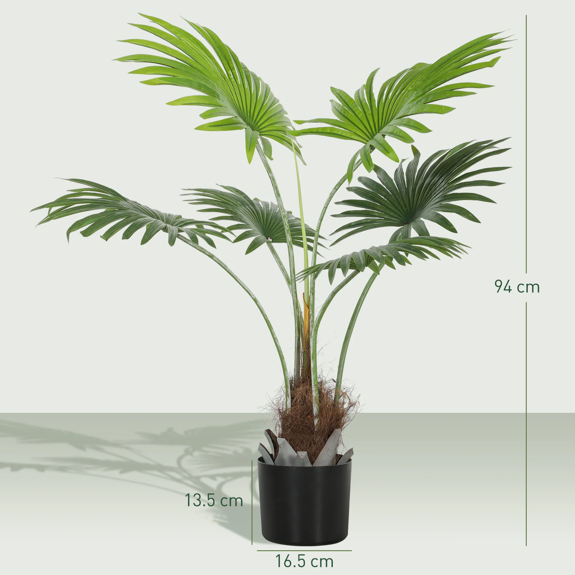 HOMCOM Artificial Plant With PEVA Leaves And Coconut Coir For Home Office - Image 14