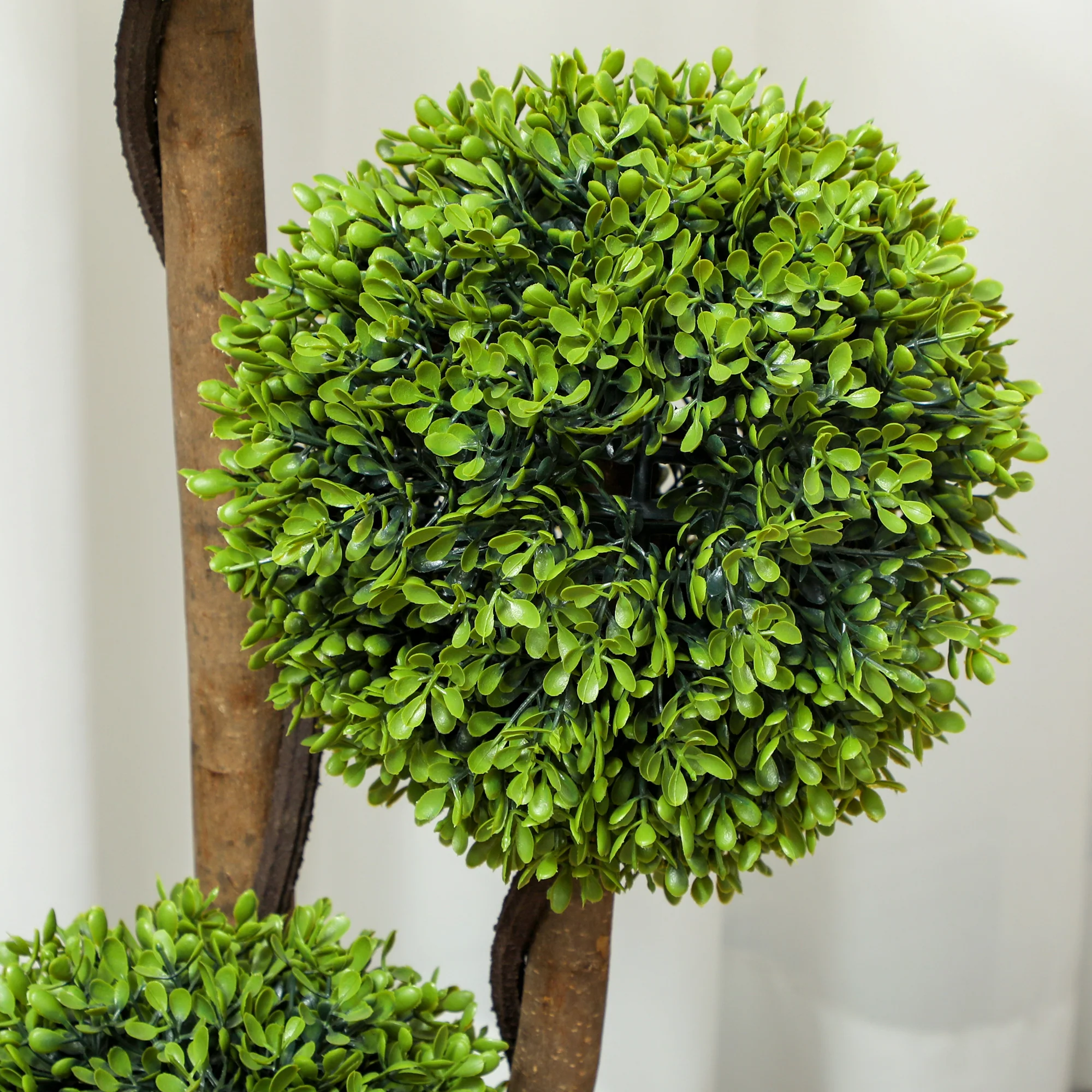 HOMCOM Artificial Plants Boxwood Ball Topiary Trees Set Of 2 Indoor Outdoor - Image 9