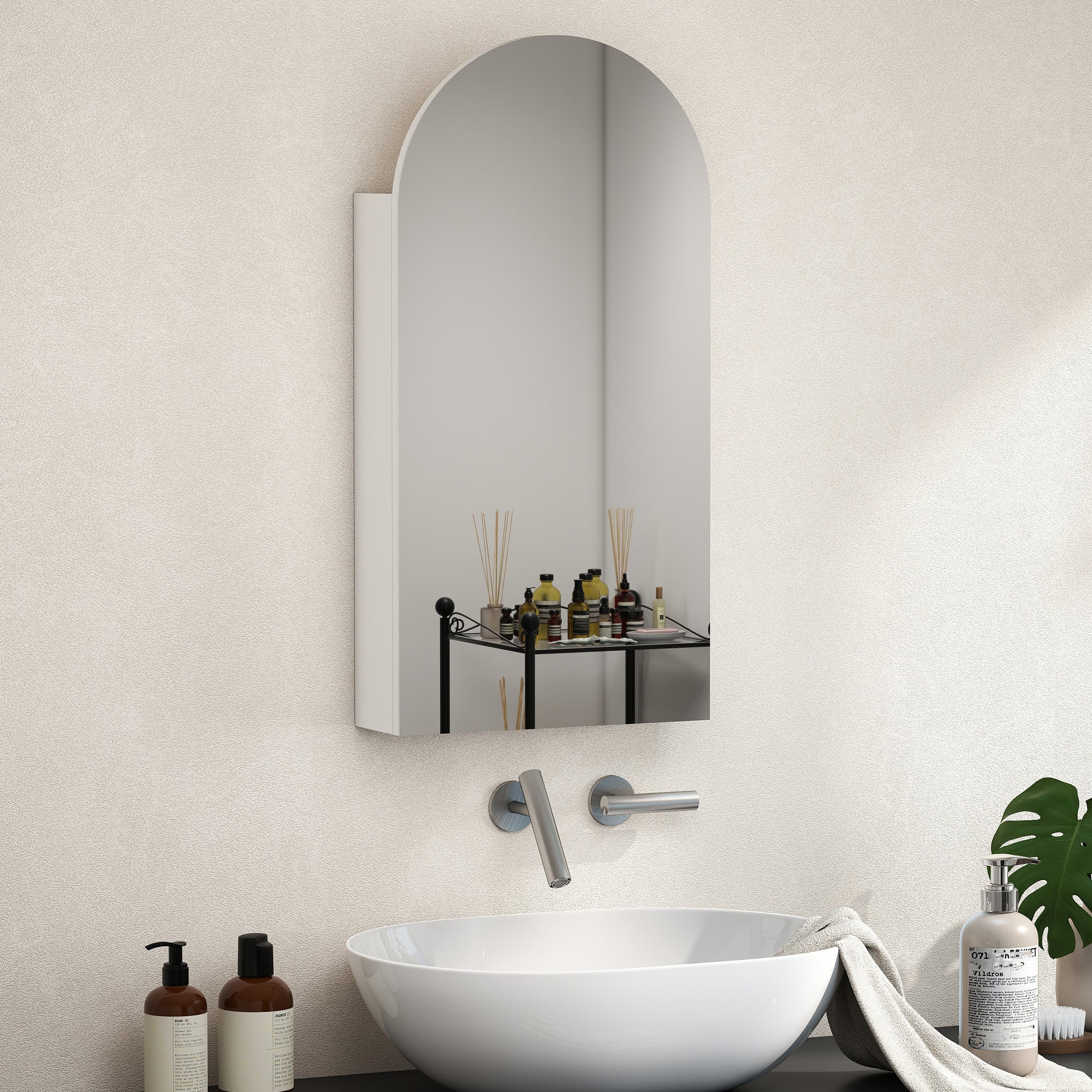 HOMCOM Bathroom Mirror Cabinet With Adjustable Glass Shelves - Image 11