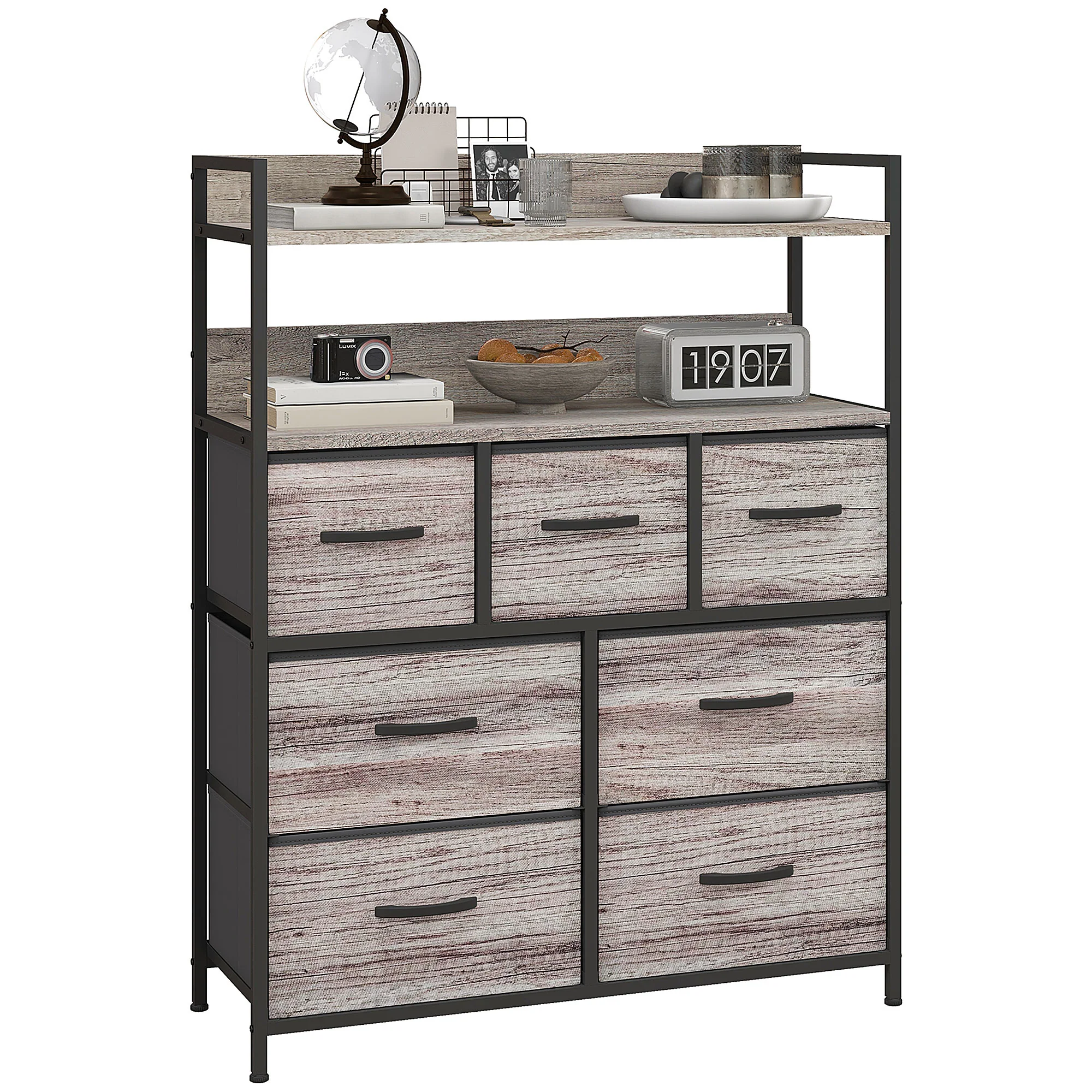 HOMCOM Bedroom Chest of Drawers 7 Drawer Dresser w/ Shelves - Image 10