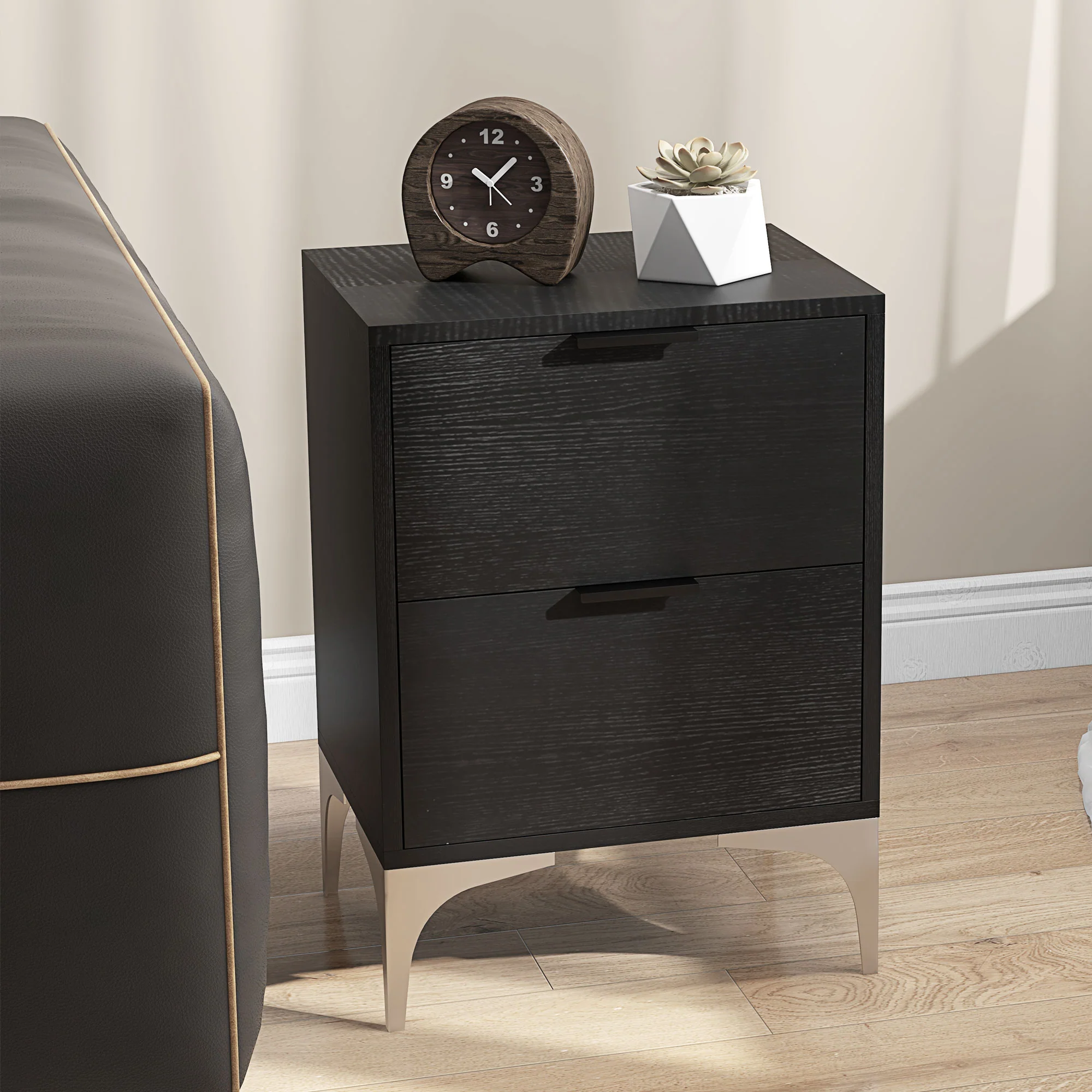 HOMCOM Bedside Tables Set Of 2 With 2 Drawers For Bedroom, Living Room - Image 16