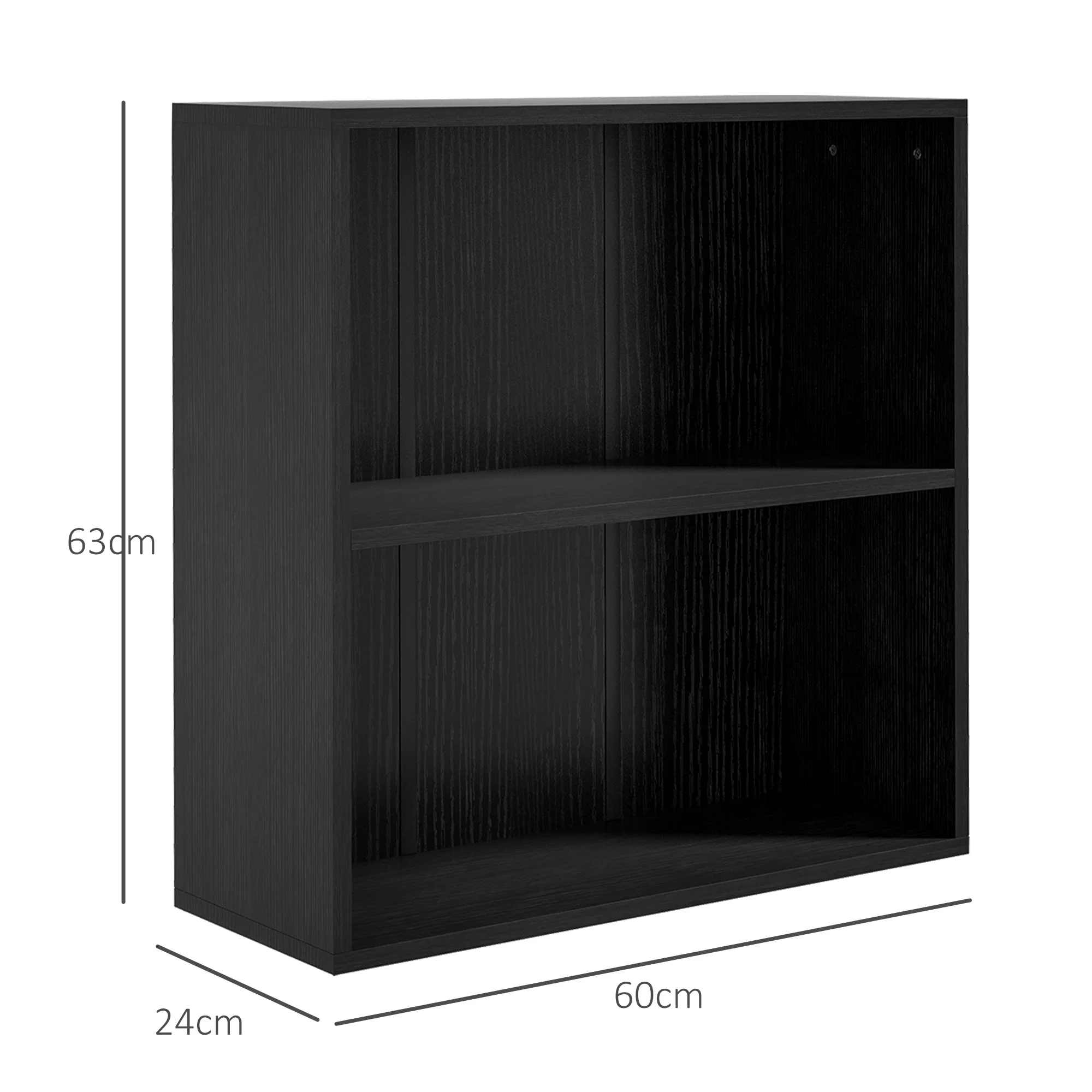 HOMCOM Bookshelf Display Storage Shelf With 2 Compartments For Study - Image 14
