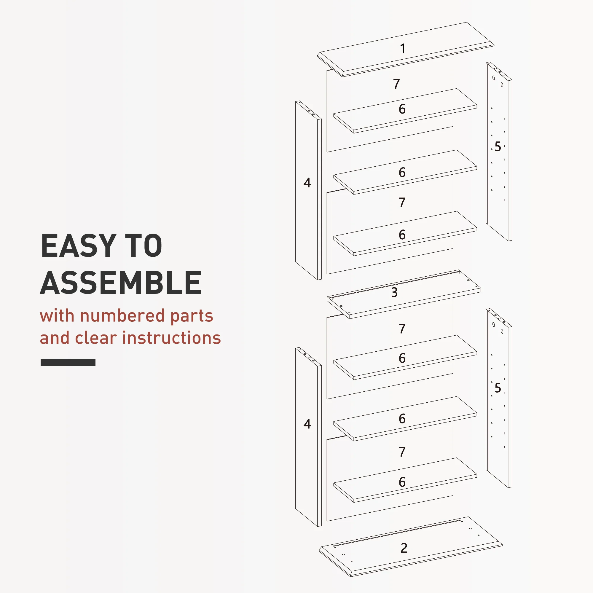 HOMCOM CD Storage Unit DVD Tower Blu-ray Storage Shelf For Living Room - Image 16