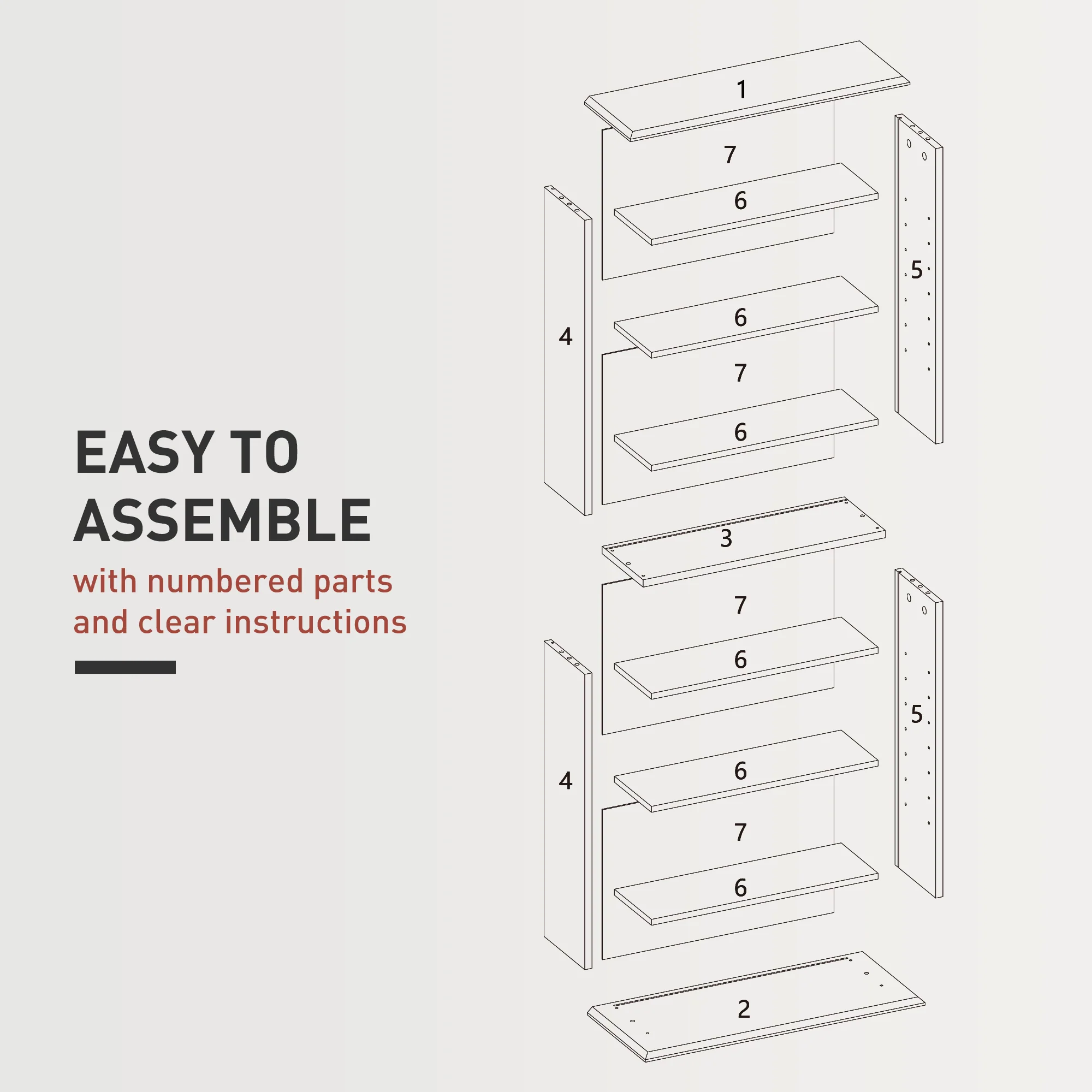 HOMCOM CD Storage Unit DVD Tower Blu-ray Storage Shelf For Living Room - Image 7