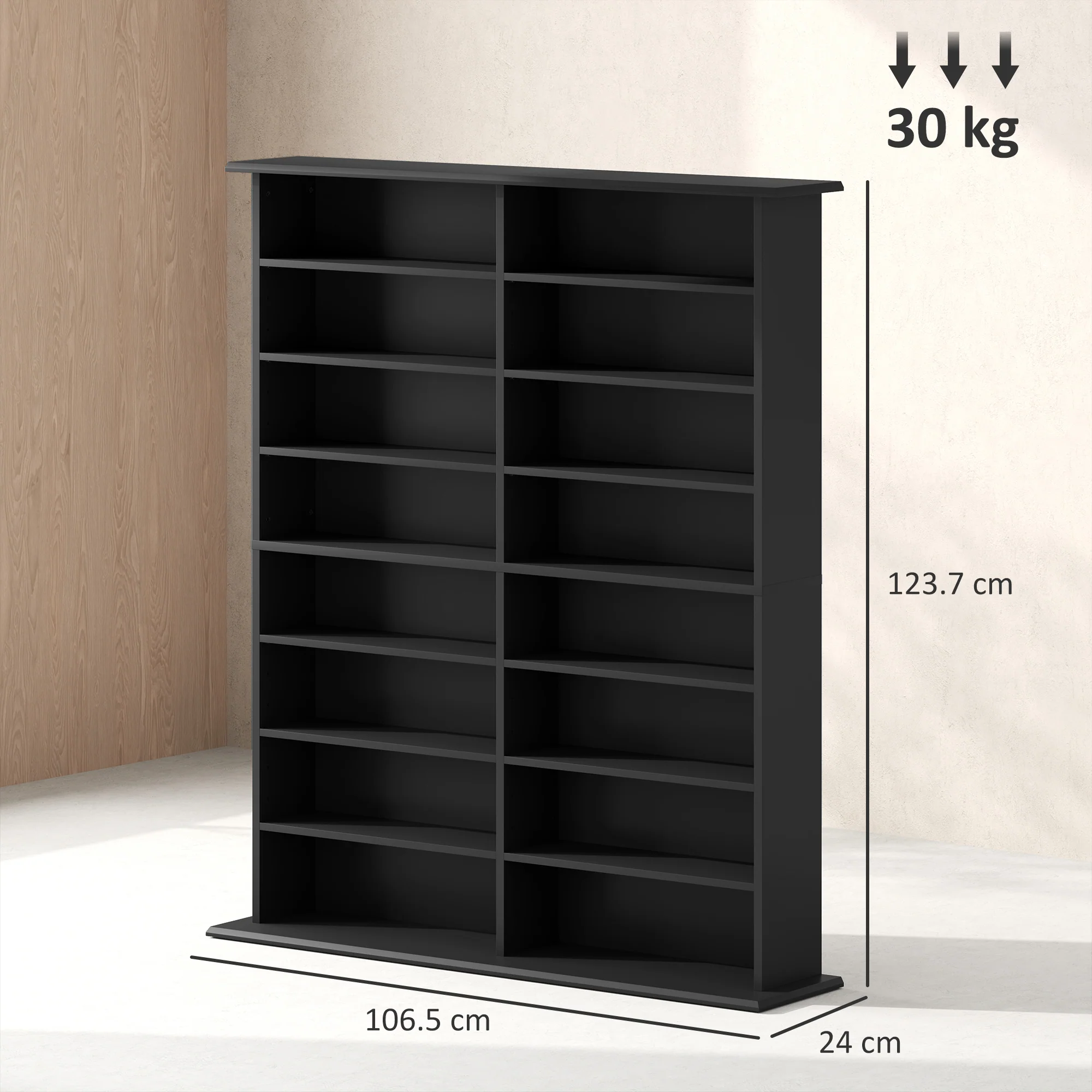HOMCOM CD Storage Unit DVD Tower Blu-ray Storage Shelf For Office - Image 5