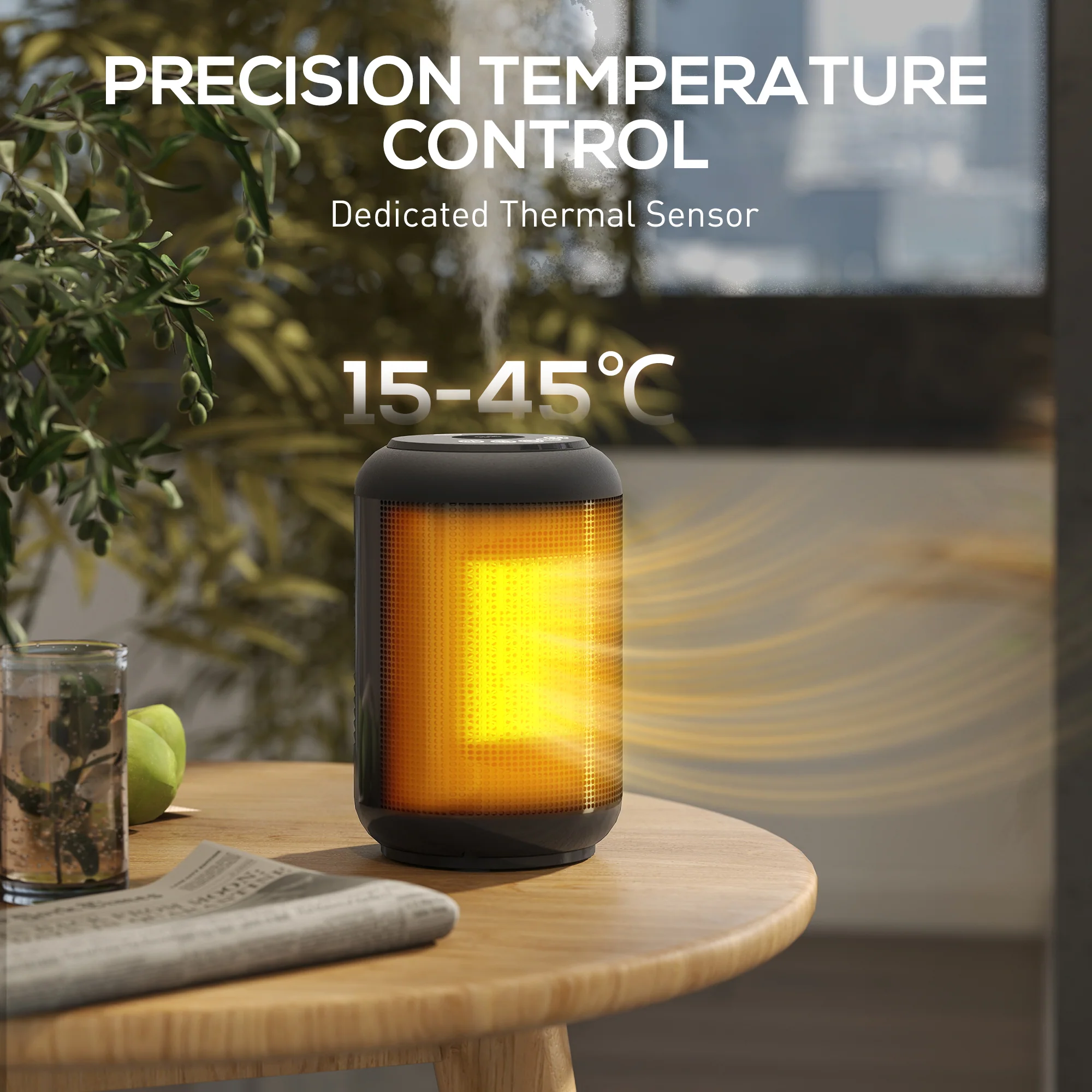 HOMCOM Ceramic Electric Heater, 1500W Fan Space Heater, Black - Image 7