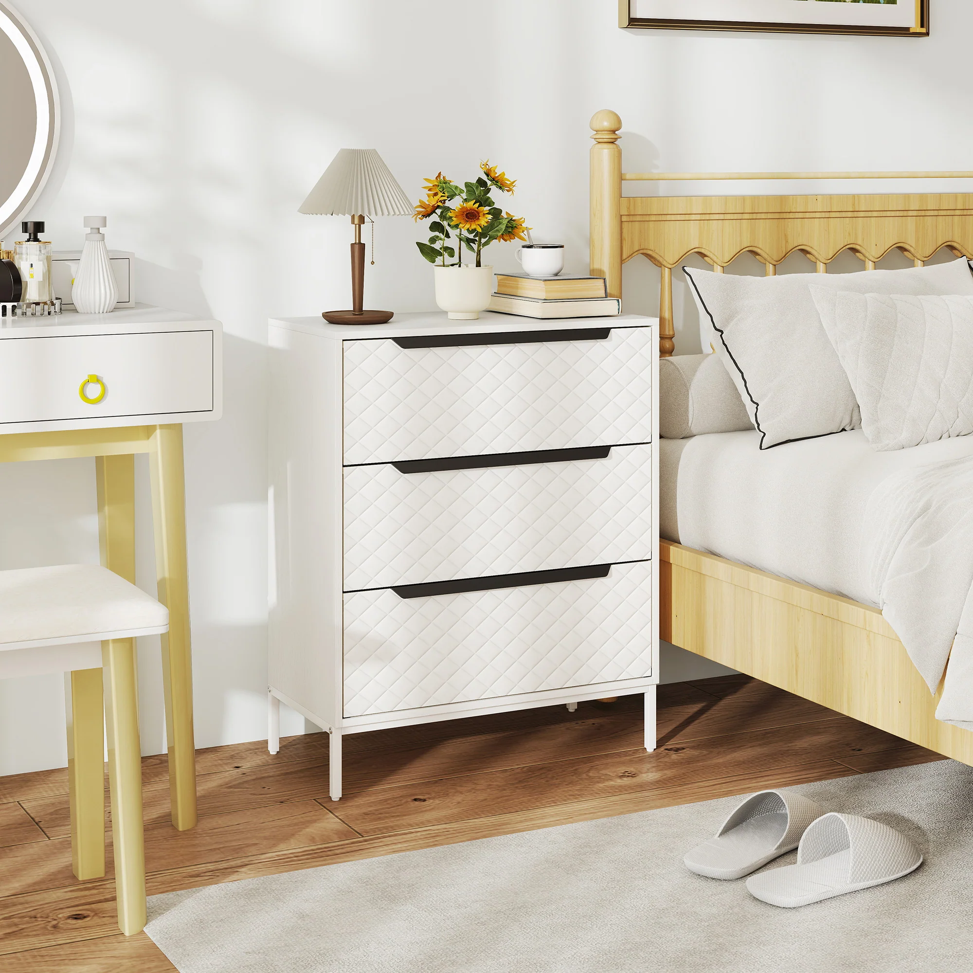 HOMCOM Chest of Drawers, Aluminium Handles, White - Image 18