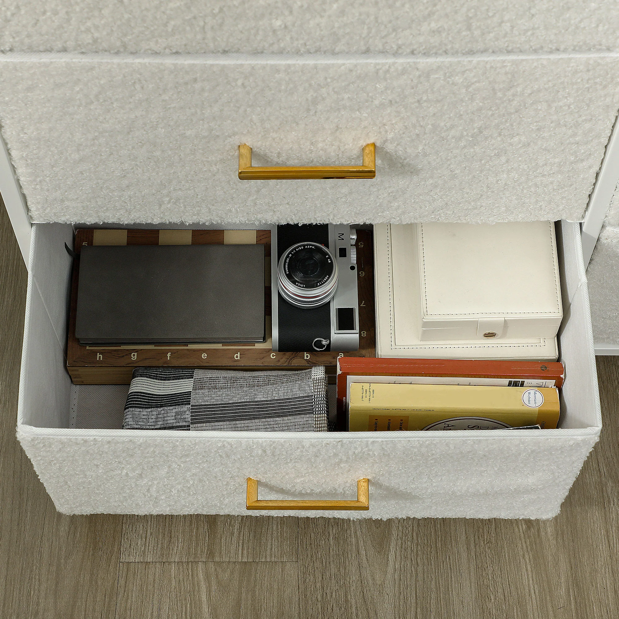 HOMCOM Chest of Drawers with 9 Drawers, Boucle Storage Organiser, Cream - Image 9