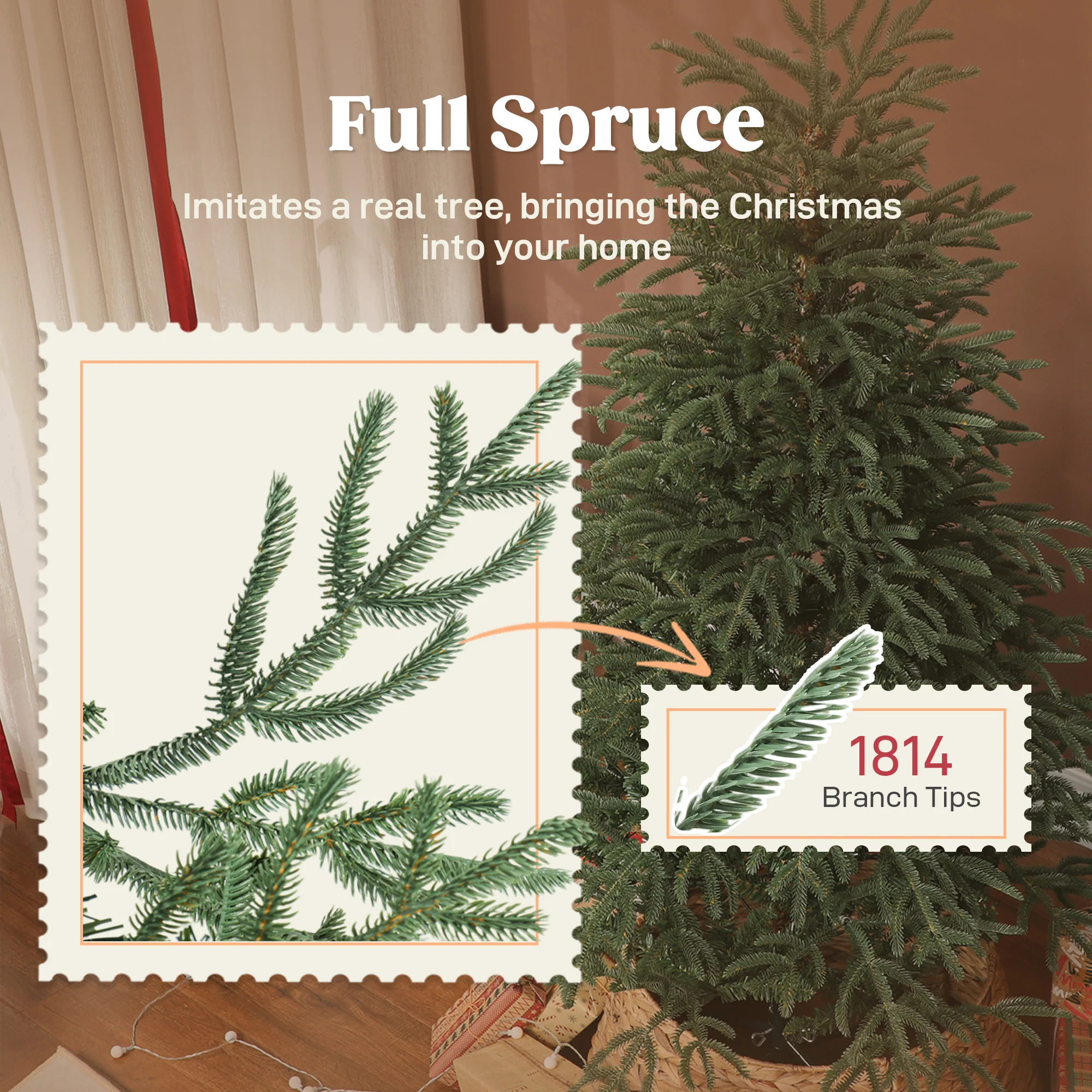 HOMCOM Christmas Tree, Full Spruce Xmas Tree, Easy Assembly - Image 14