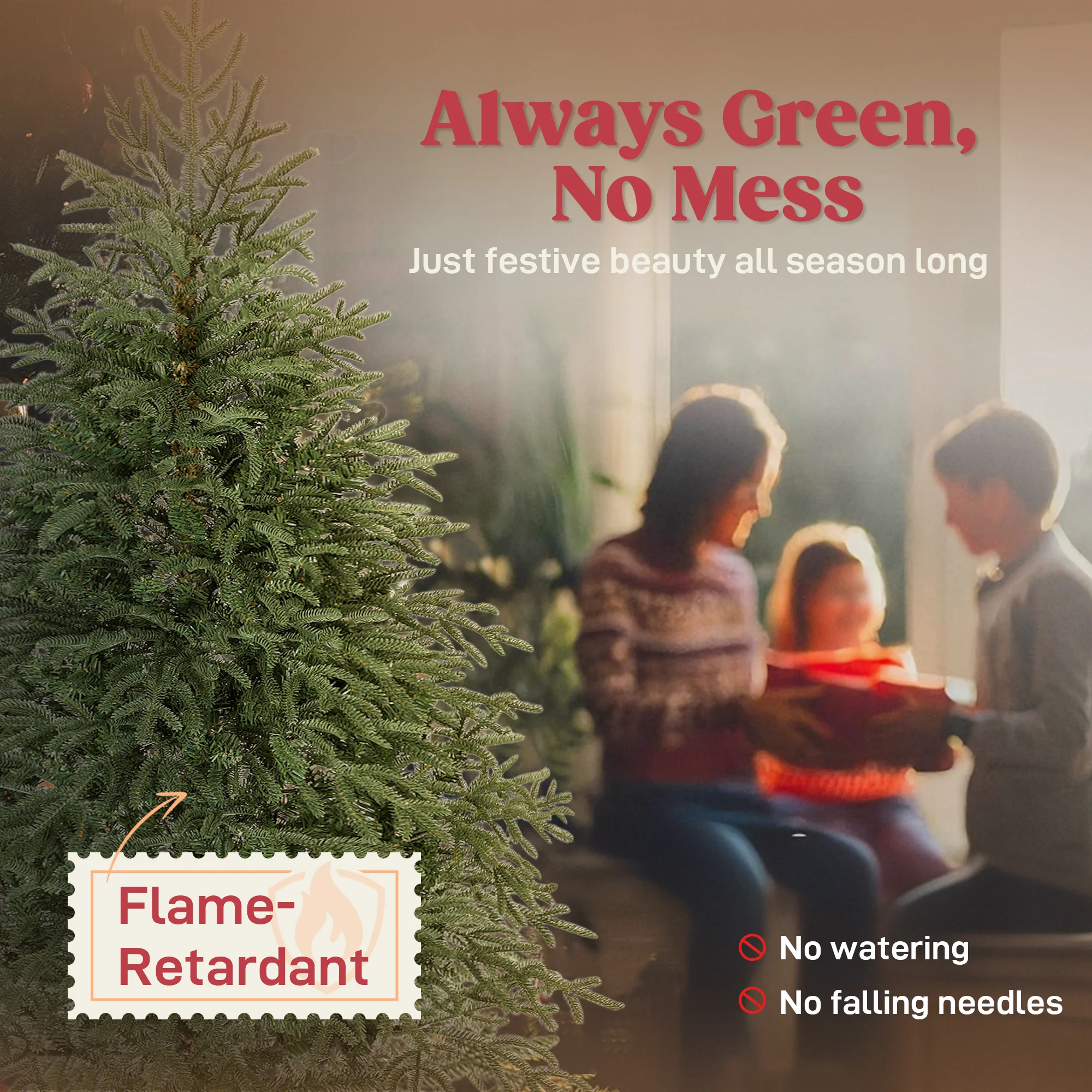 HOMCOM Christmas Tree, Full Spruce Xmas Tree, Easy Assembly - Image 4