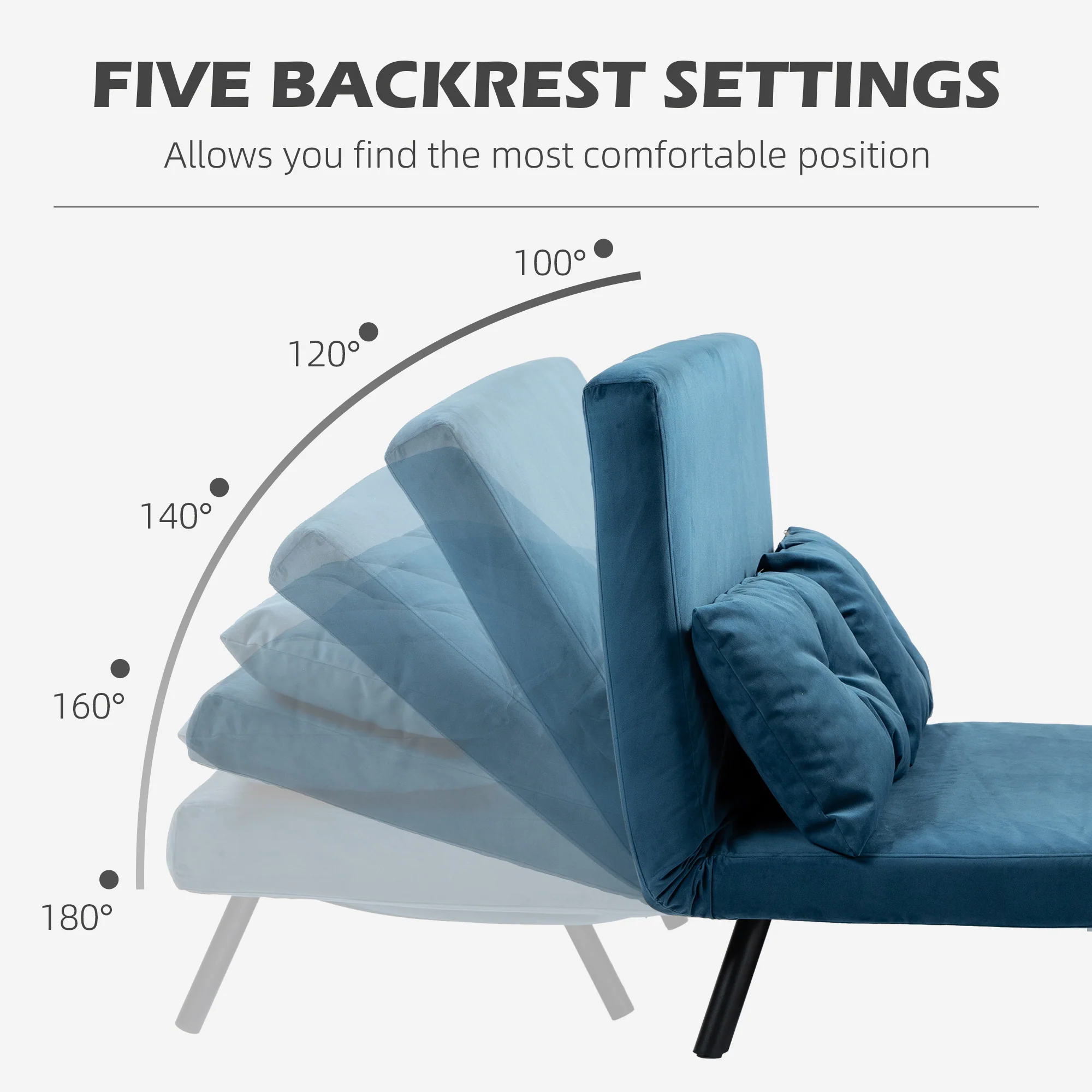 HOMCOM Click Clack 2 Seater Sofa Bed for Living Room, Guest Room - Image 13