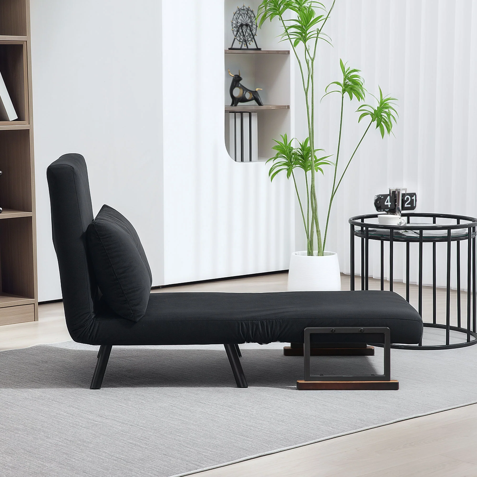 HOMCOM Click Clack Single Chair Bed Settee for Living Room - Image 7