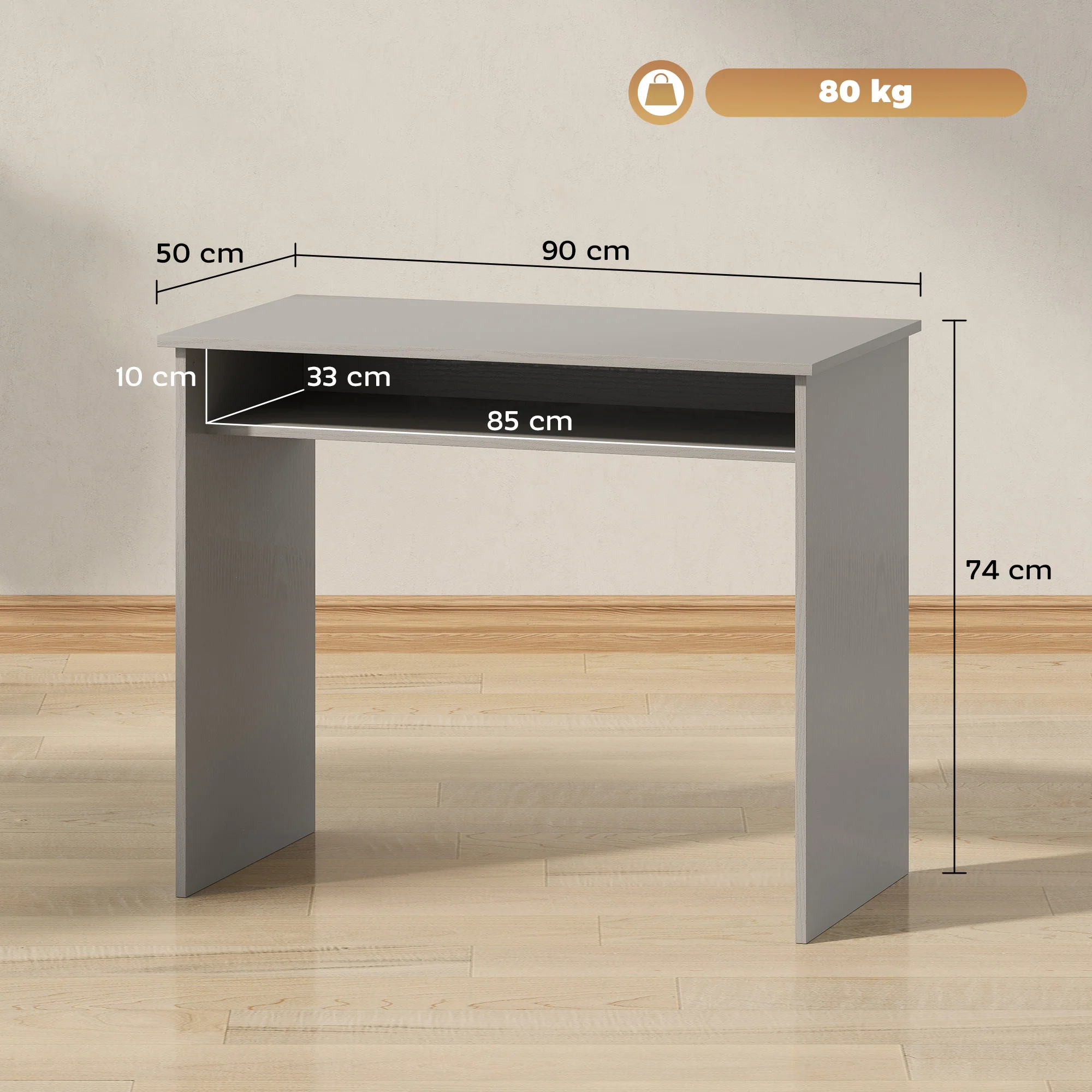 HOMCOM Computer Desk Writing Table Study Workstation Storage - Image 5