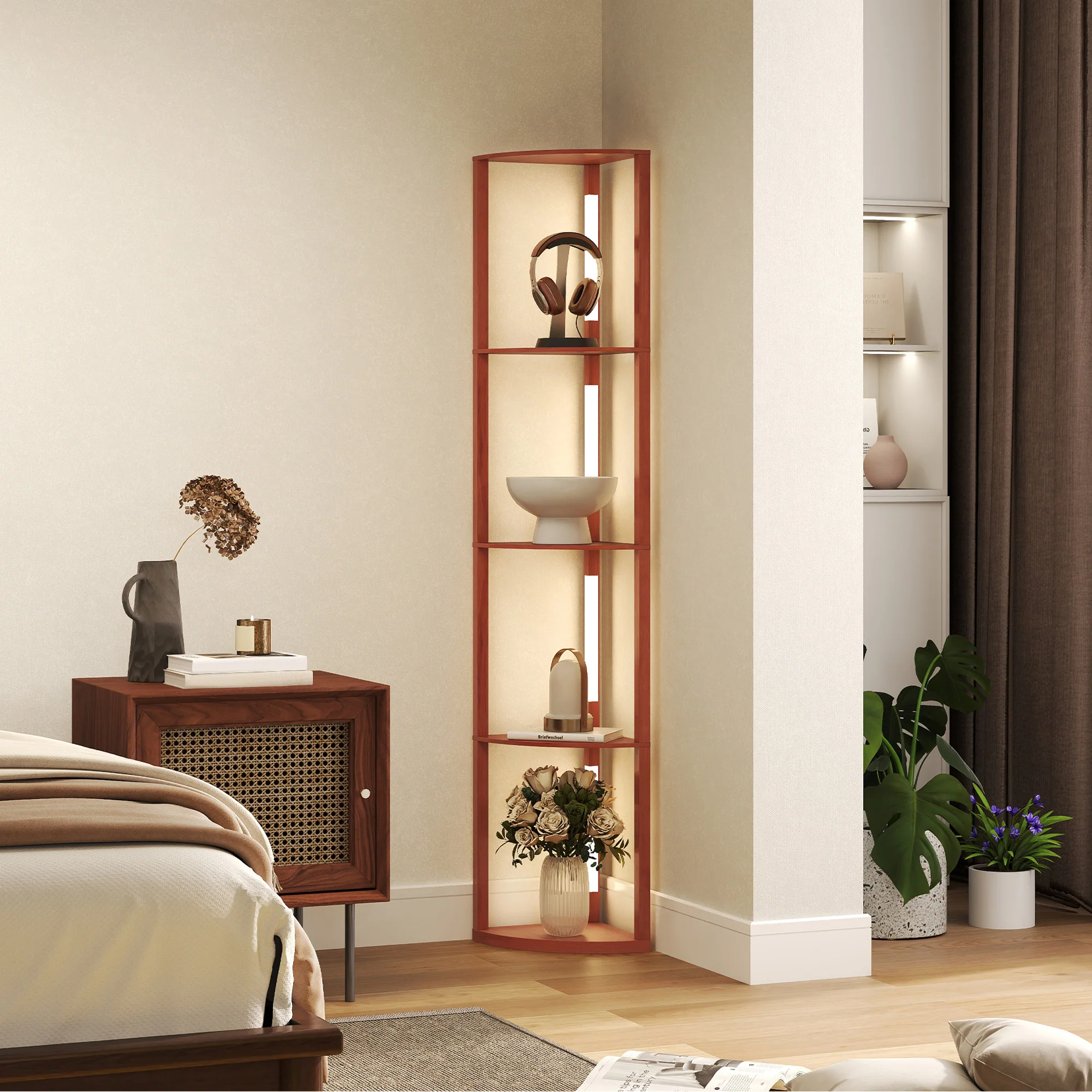 HOMCOM Corner Floor Lamp With Dimmable Warm White LED Light - Image 11