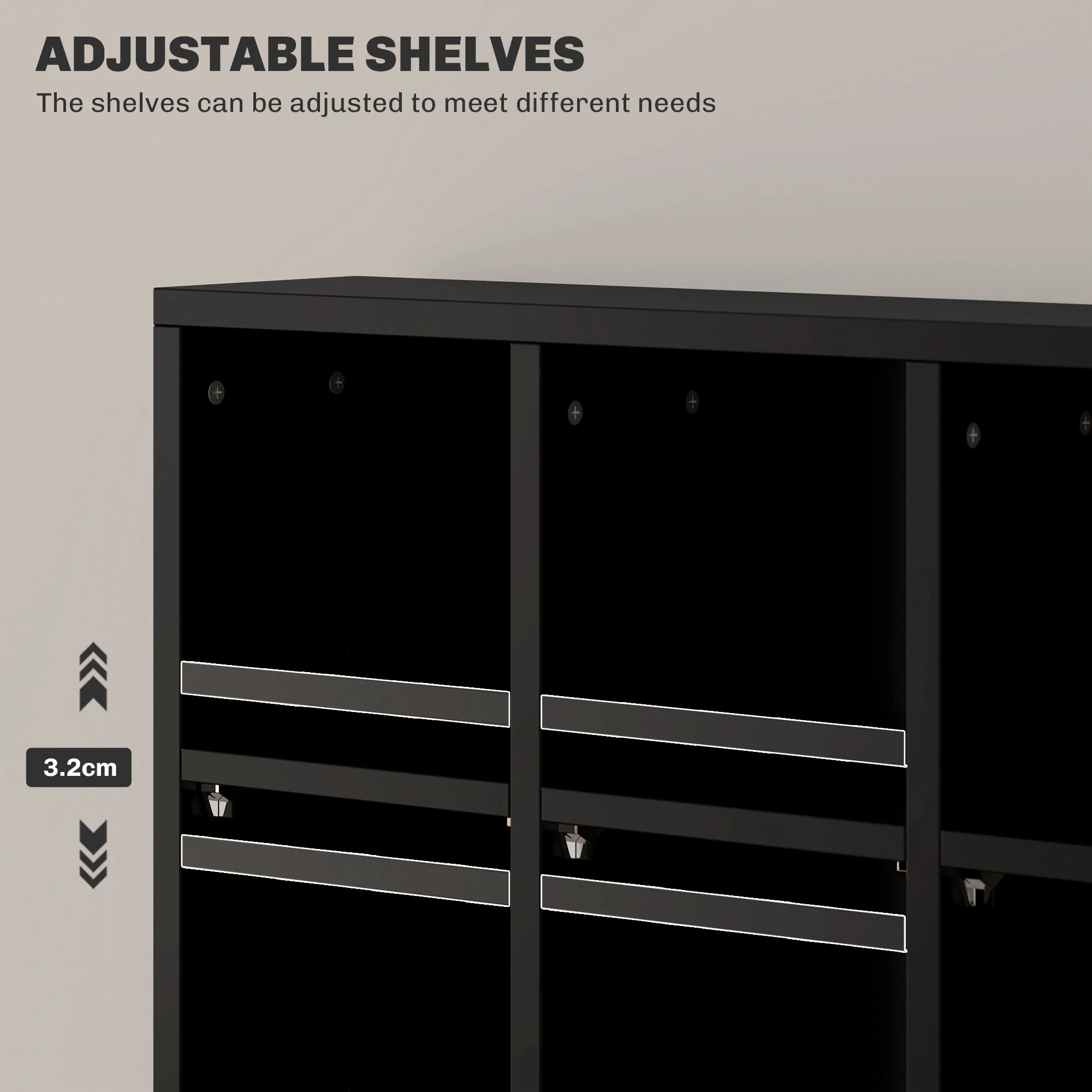 HOMCOM DVD CD Media Storage Rack, Video Display Unit, 89 X 130.5 Cm, Black - Image 4
