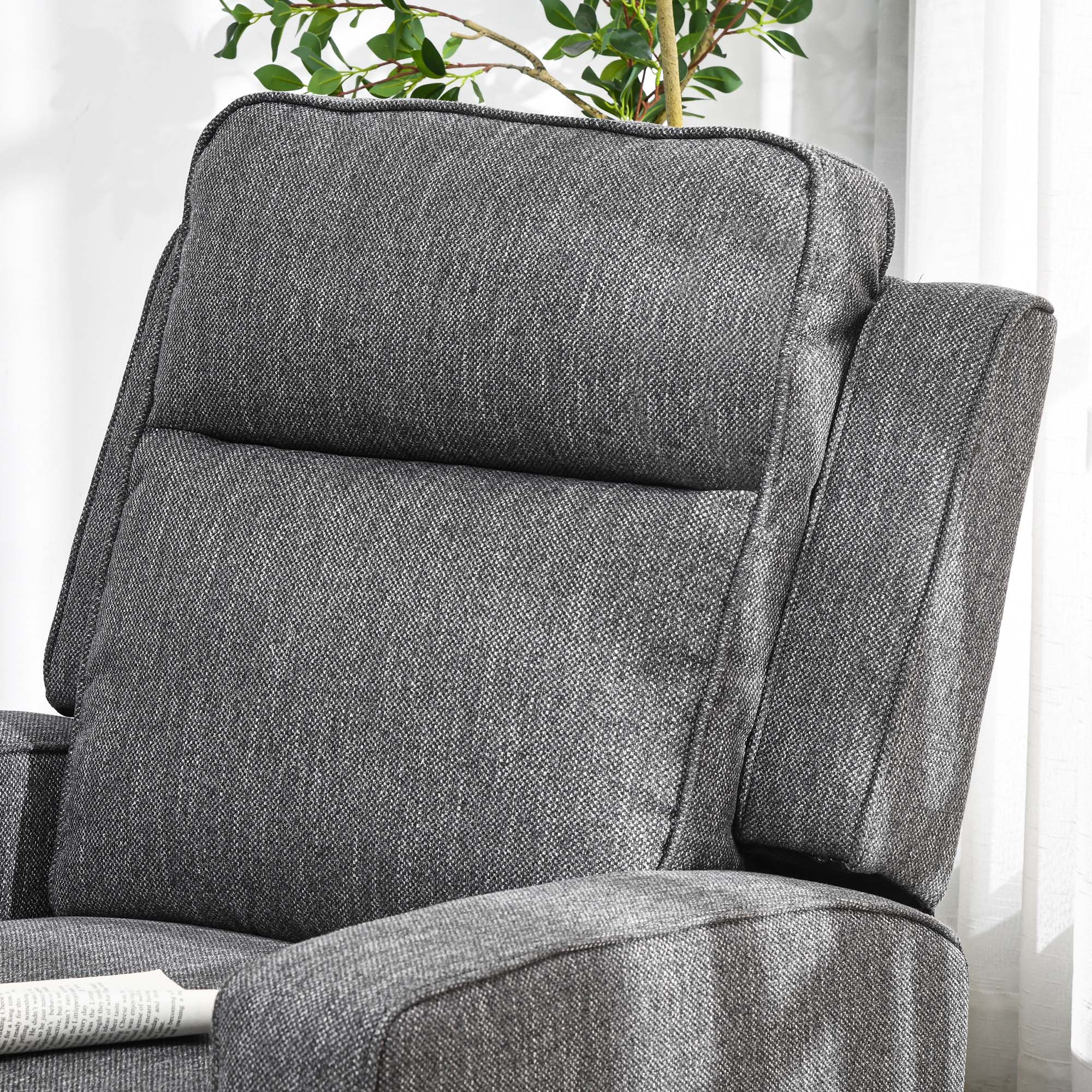 HOMCOM Electric Armchair, Fabric Recliner Chair With USB Port, Charcoal Grey - Image 8