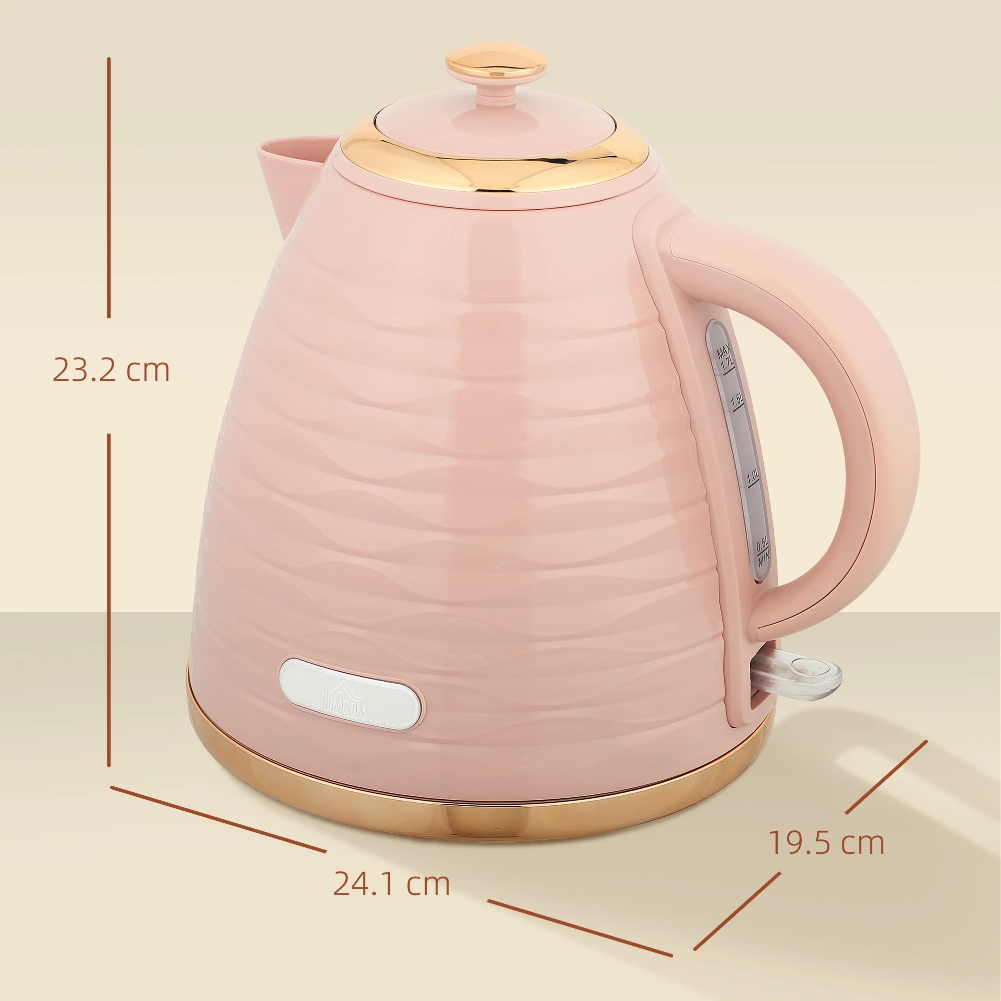 HOMCOM Electric Kettle, Fast Boil, 1.7L, 3kW, Swivel, - Image 12
