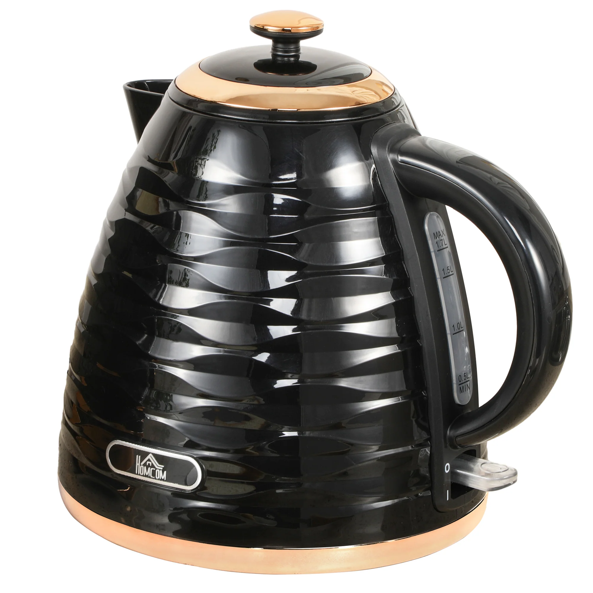HOMCOM Electric Kettle, Fast Boil, 1.7L, 3kW, Swivel, Ripple
