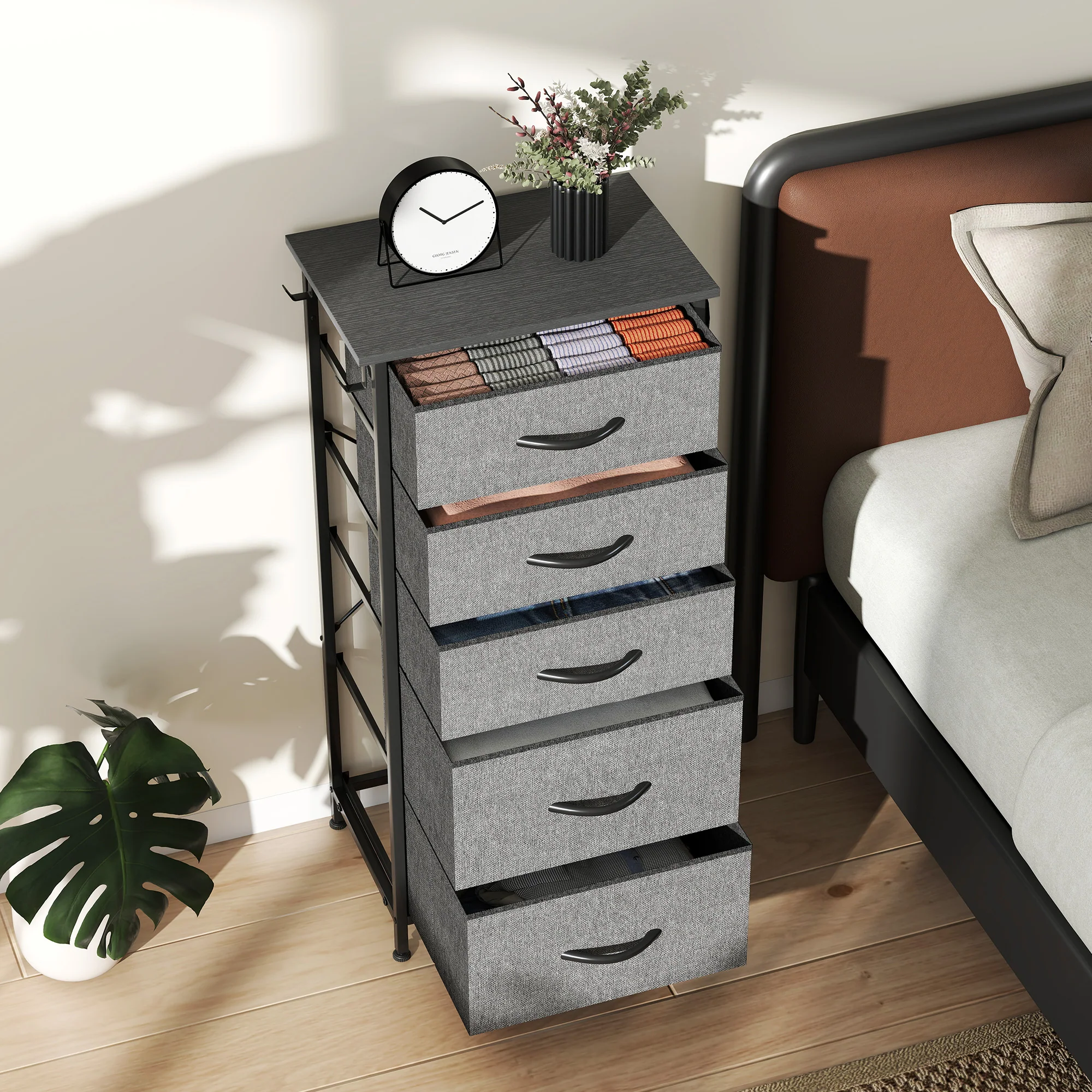 HOMCOM Fabric Chest Of Drawers, 4 Drawer Dresser For Bedroom - Image 17