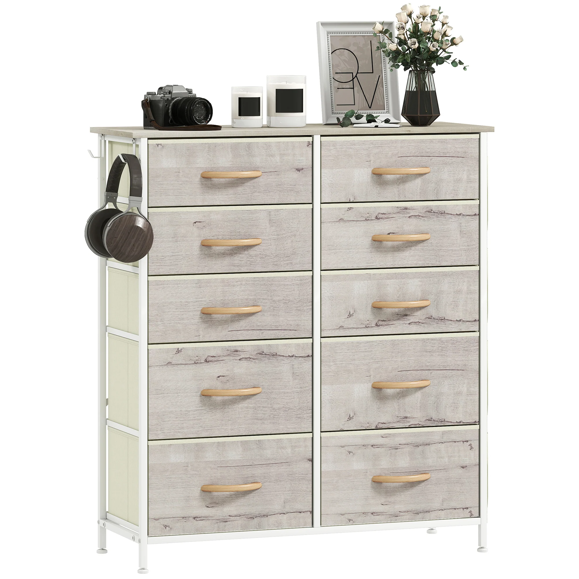 HOMCOM Fabric Chest Of Drawers, 8 Drawer Dresser For Bedroom - Image 19