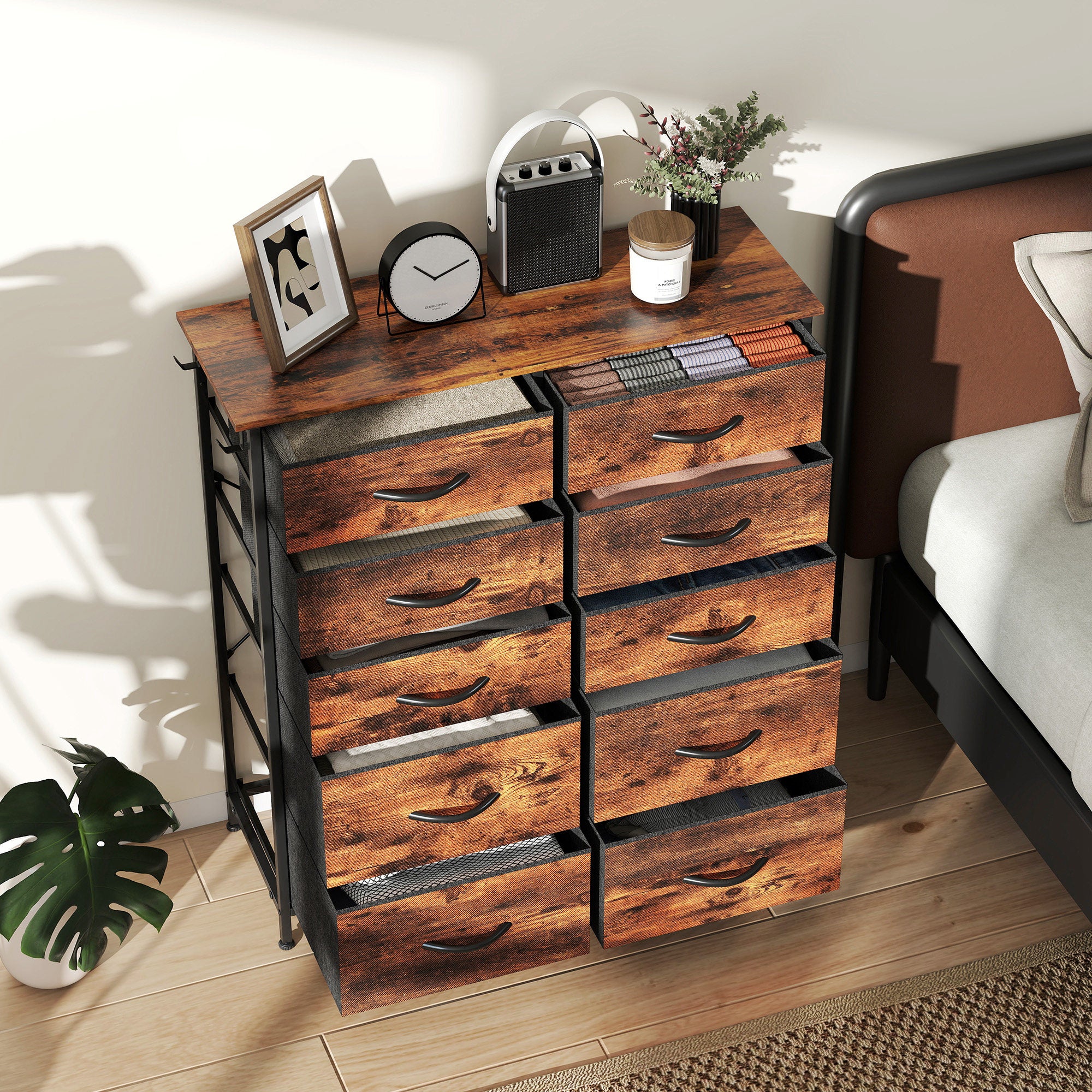 HOMCOM Fabric Chest Of Drawers, 8 Drawer Dresser For Bedroom - Image 35
