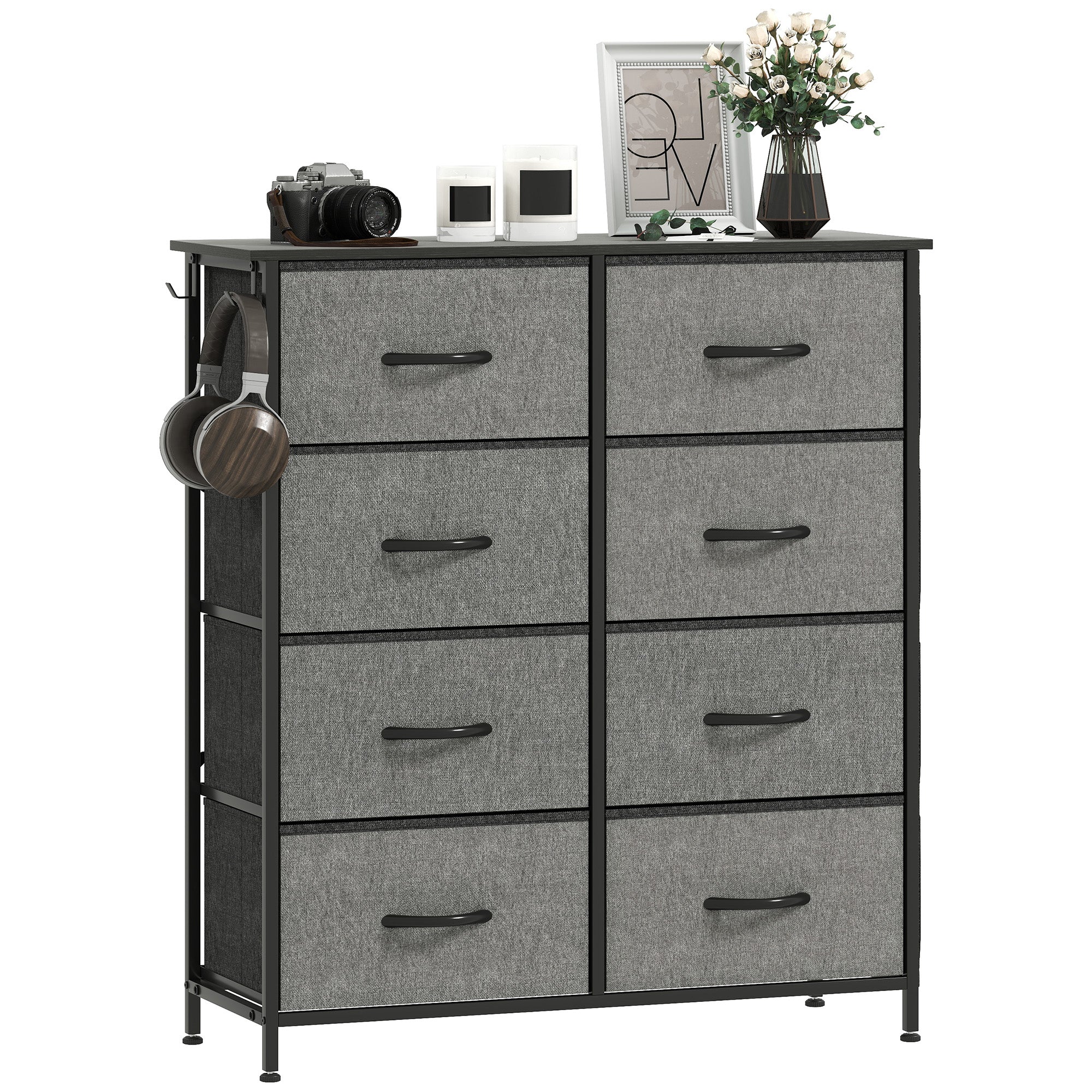 HOMCOM Fabric Chest Of Drawers, 8 Drawer Dresser For Bedroom - Image 10