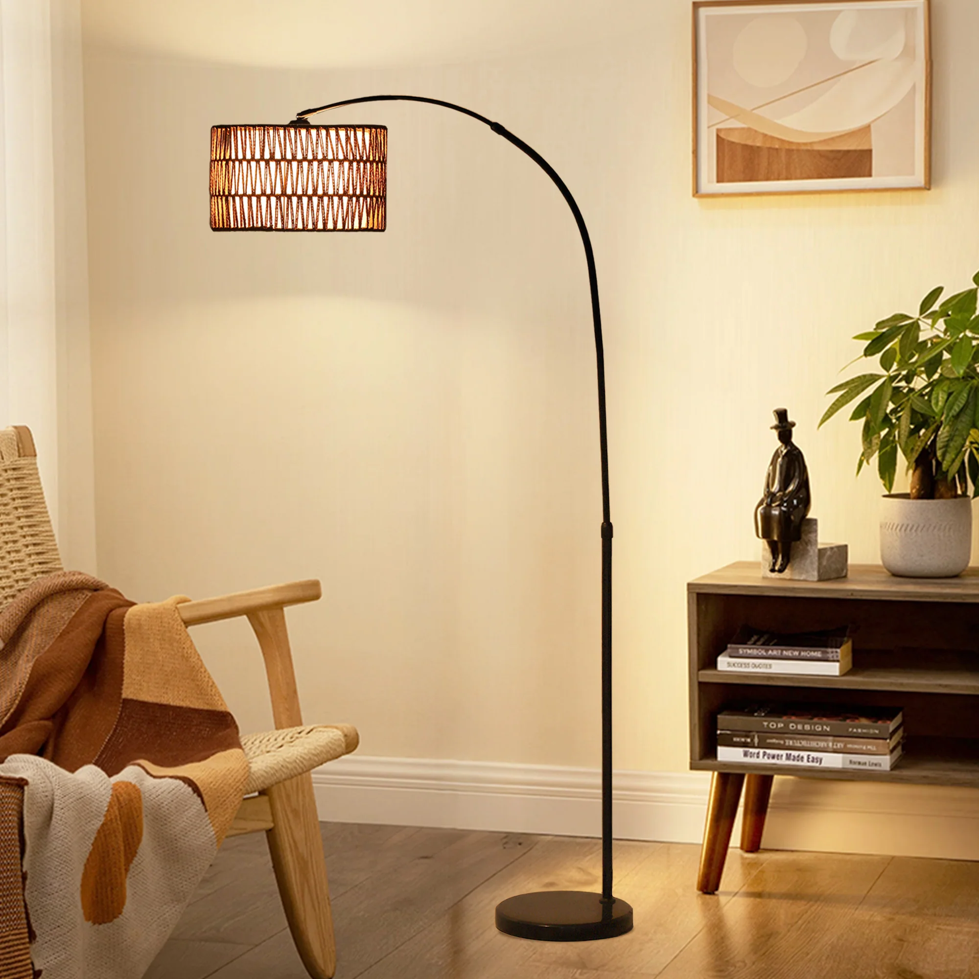 HOMCOM Floor Lamp For Living Room, Standing Lamp With Foot Switch, Black - Image 8