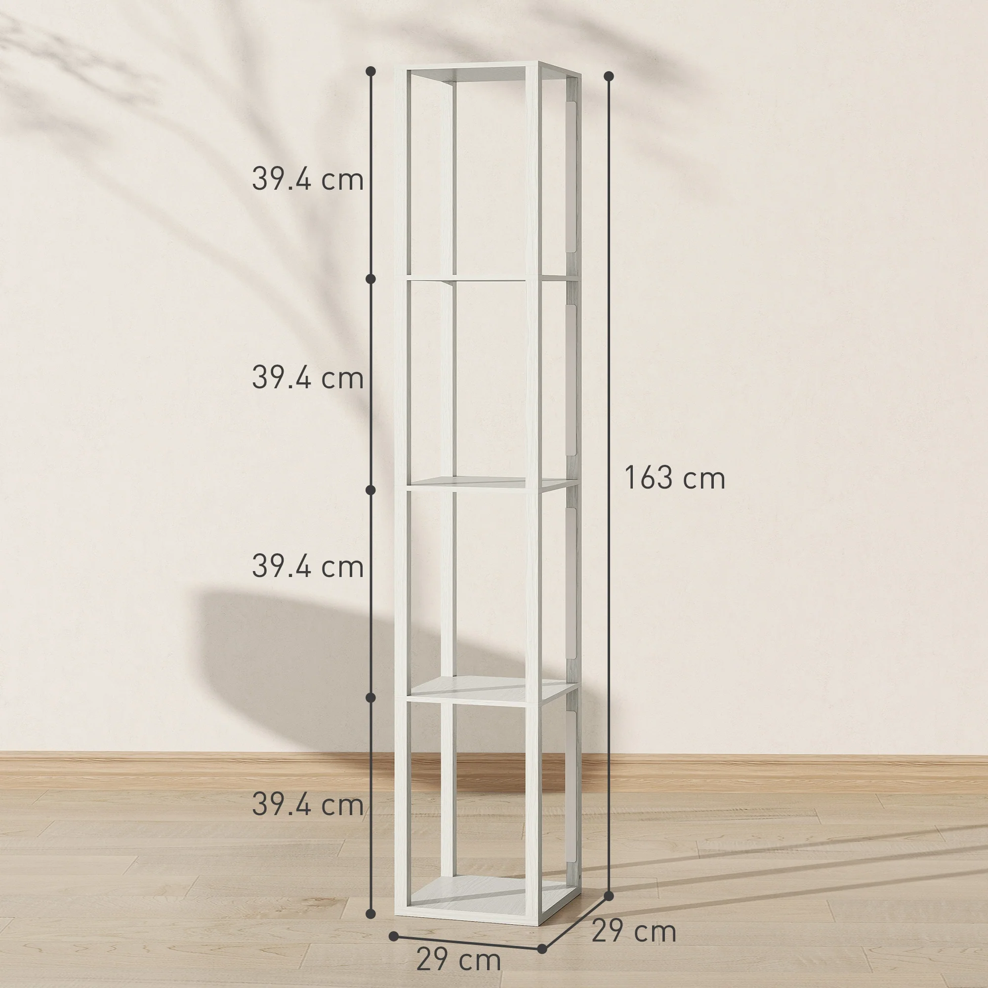 HOMCOM Floor Lamp for Living Room, Standing Lamp with Foot Switch, Oak - Image 5