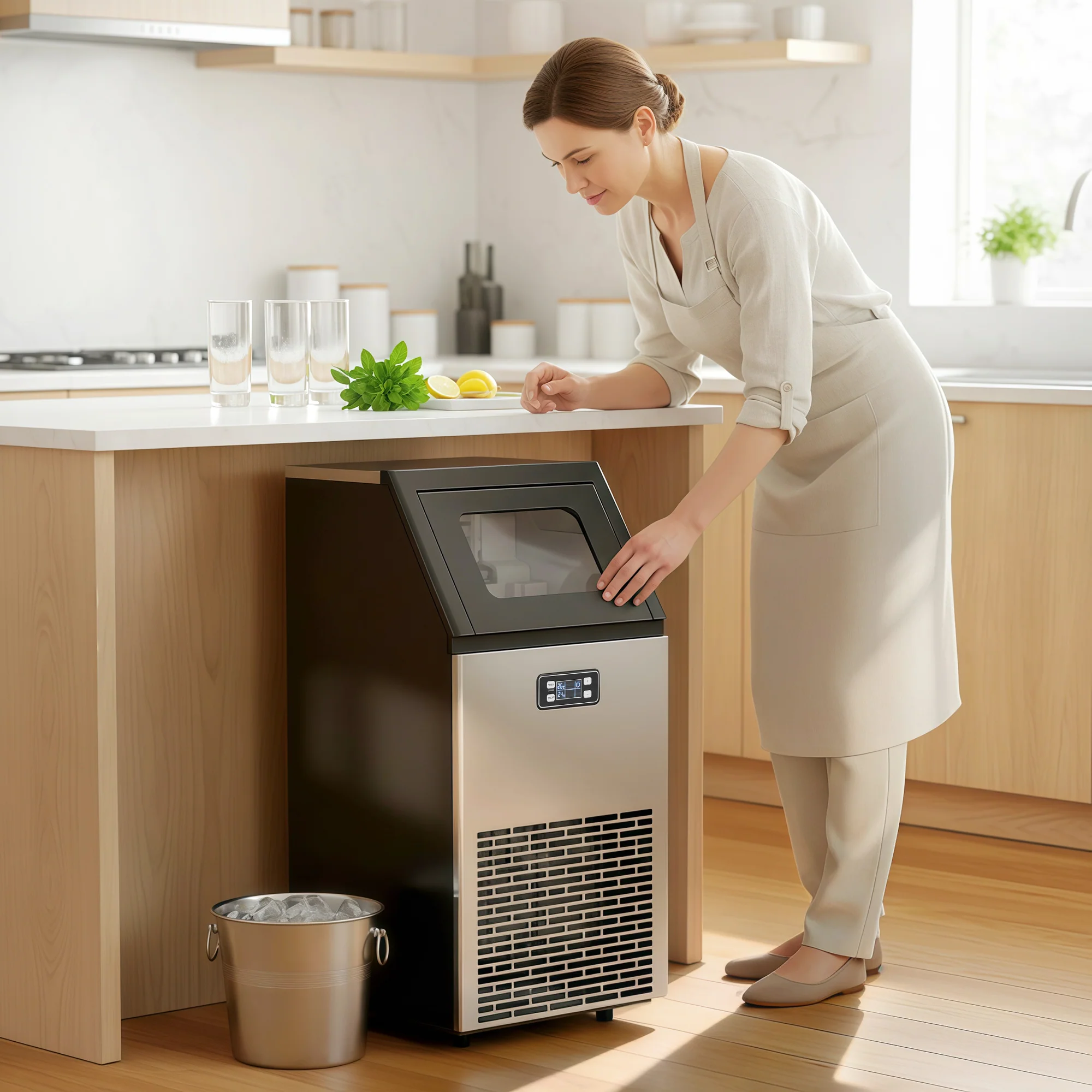 HOMCOM Freestanding Ice Machine With 45kg/24H Capacity, Commercial Ice Maker - Image 9