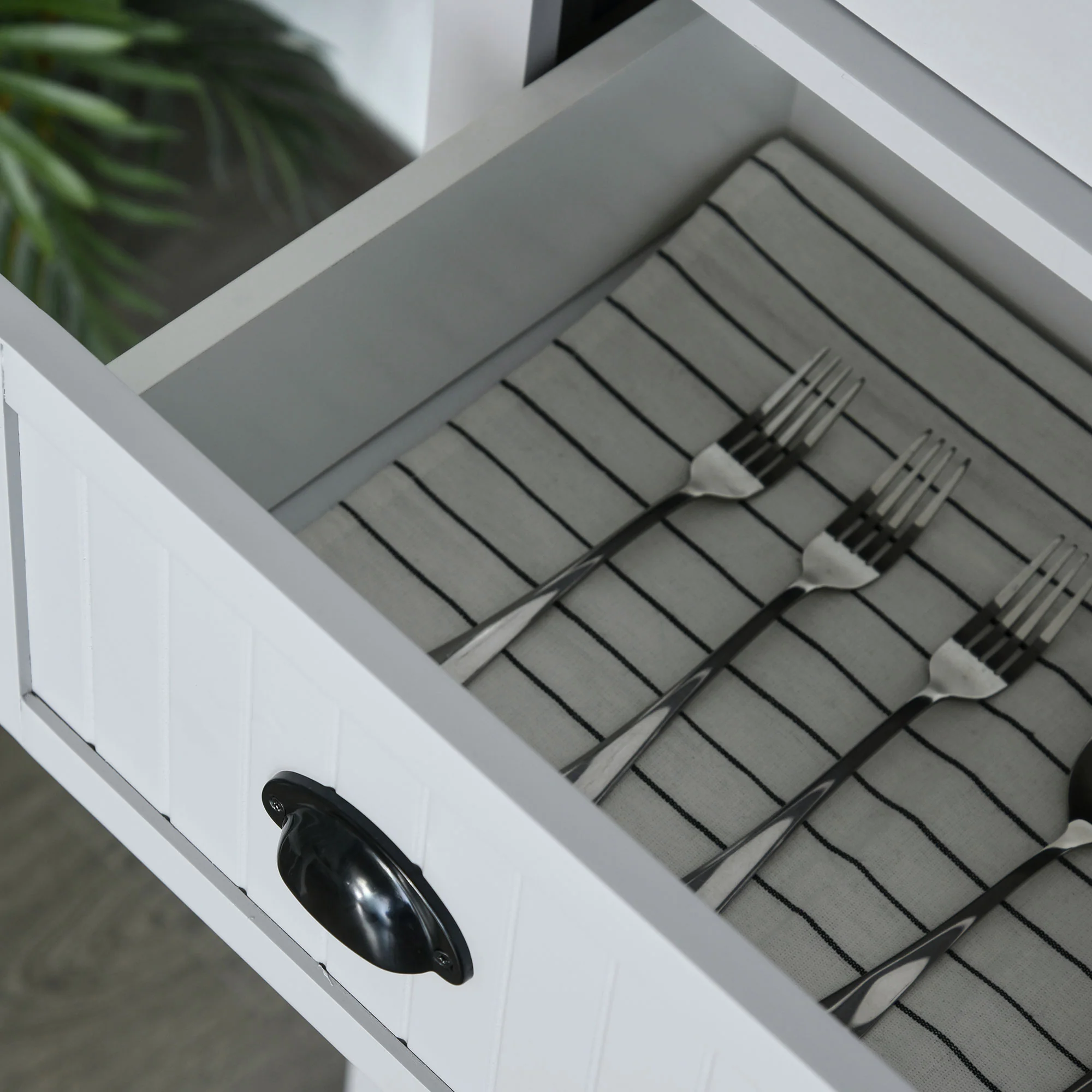 HOMCOM Freestanding Kitchen Storage Cabinet Drawers Cupboards Shelves Grey - Image 8