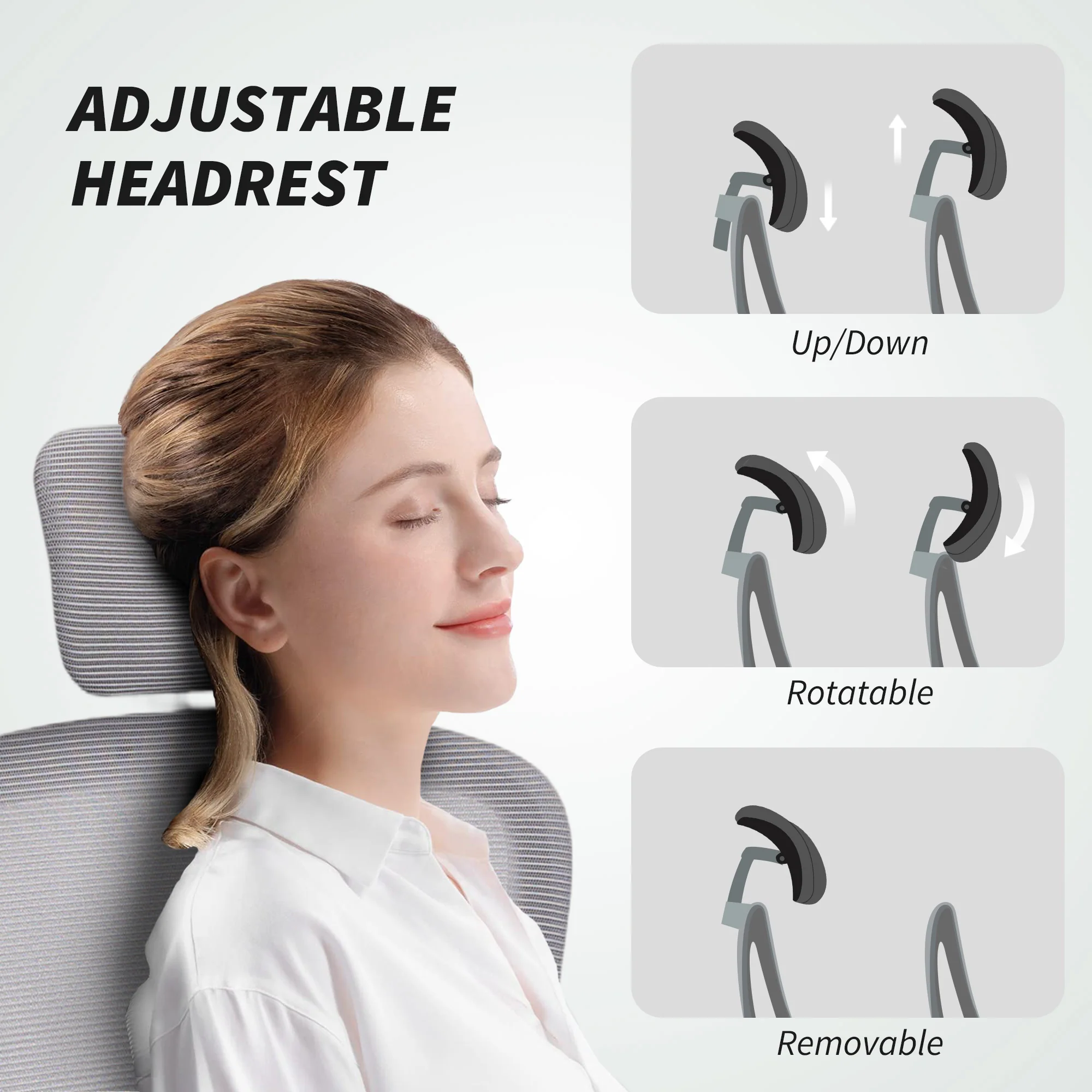 HOMCOM High Back Mesh Computer Desk Chair With Lumbar Support, Grey - Image 4