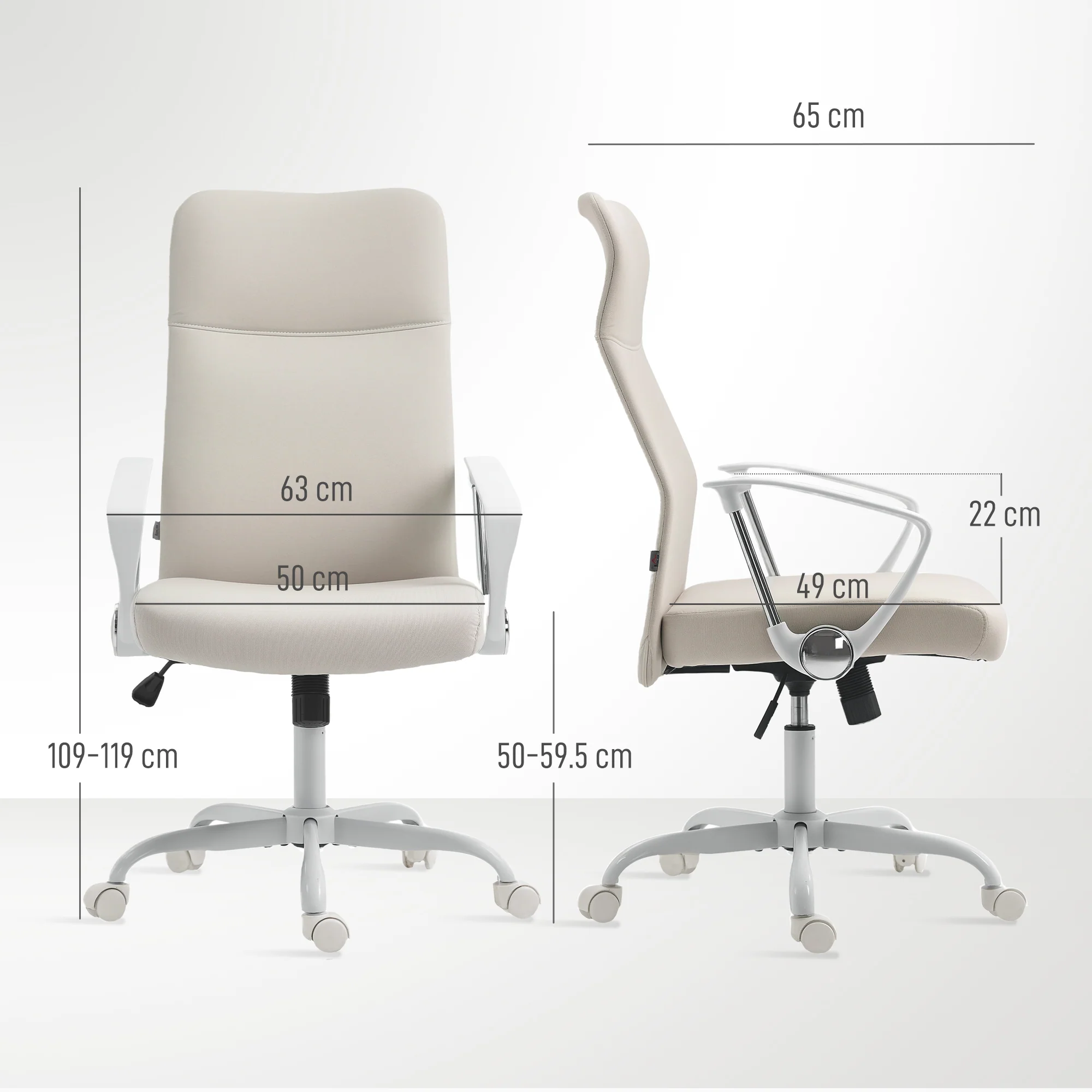 HOMCOM High Back Office Chair, Computer Desk Chair For Home - Image 5