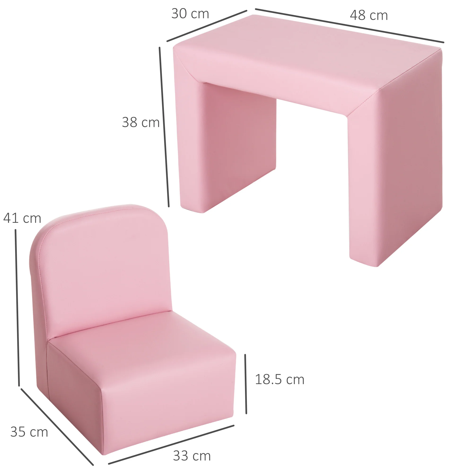 HOMCOM Kids Mini Sofa Table Chair Set - Image 4