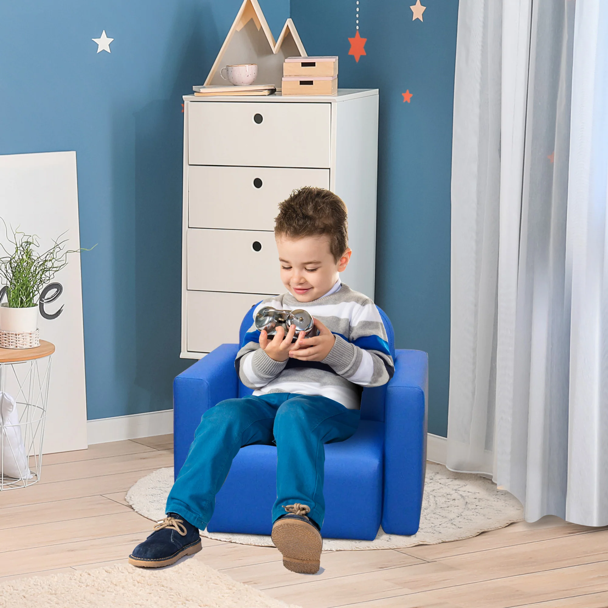 HOMCOM Kids Mini Sofa Table Chair Set