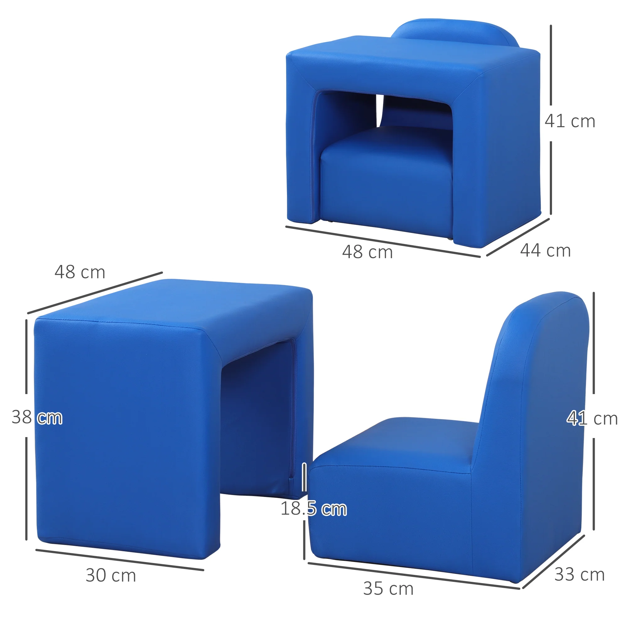 HOMCOM Kids Mini Sofa Table Chair Set - Image 4