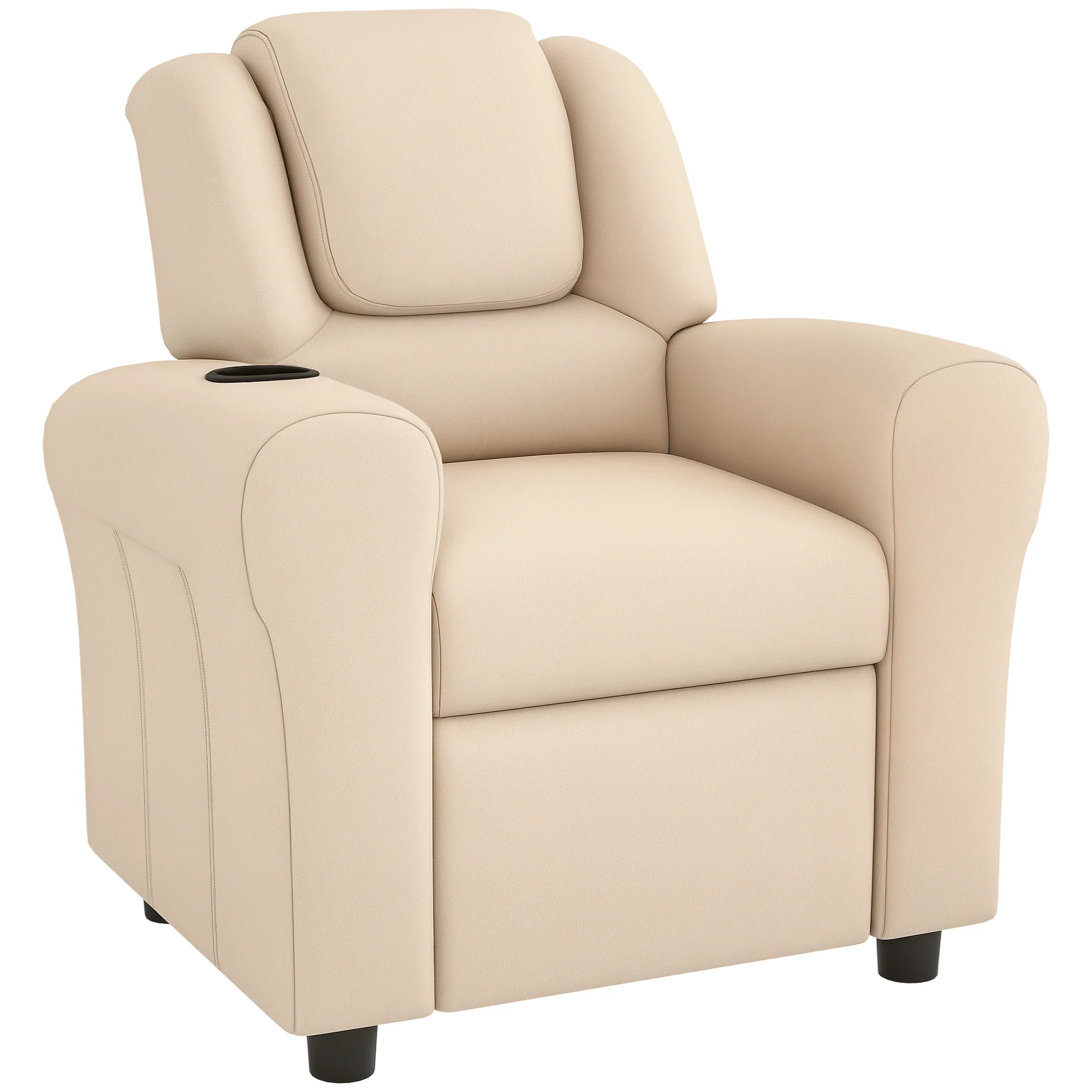 HOMCOM Kids Recliner Chair with Adjustable Backrest and Footrest, Beige - Image 11