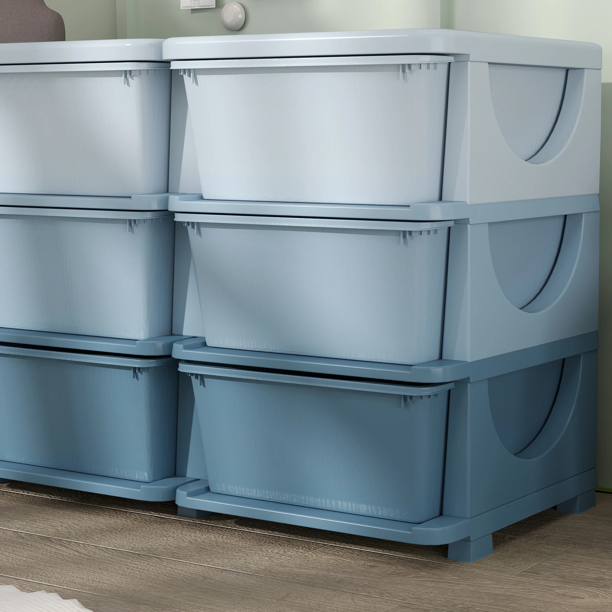 HOMCOM Kids Storage Units With Drawers 3 Tier Chest Dresser Tower - Image 9