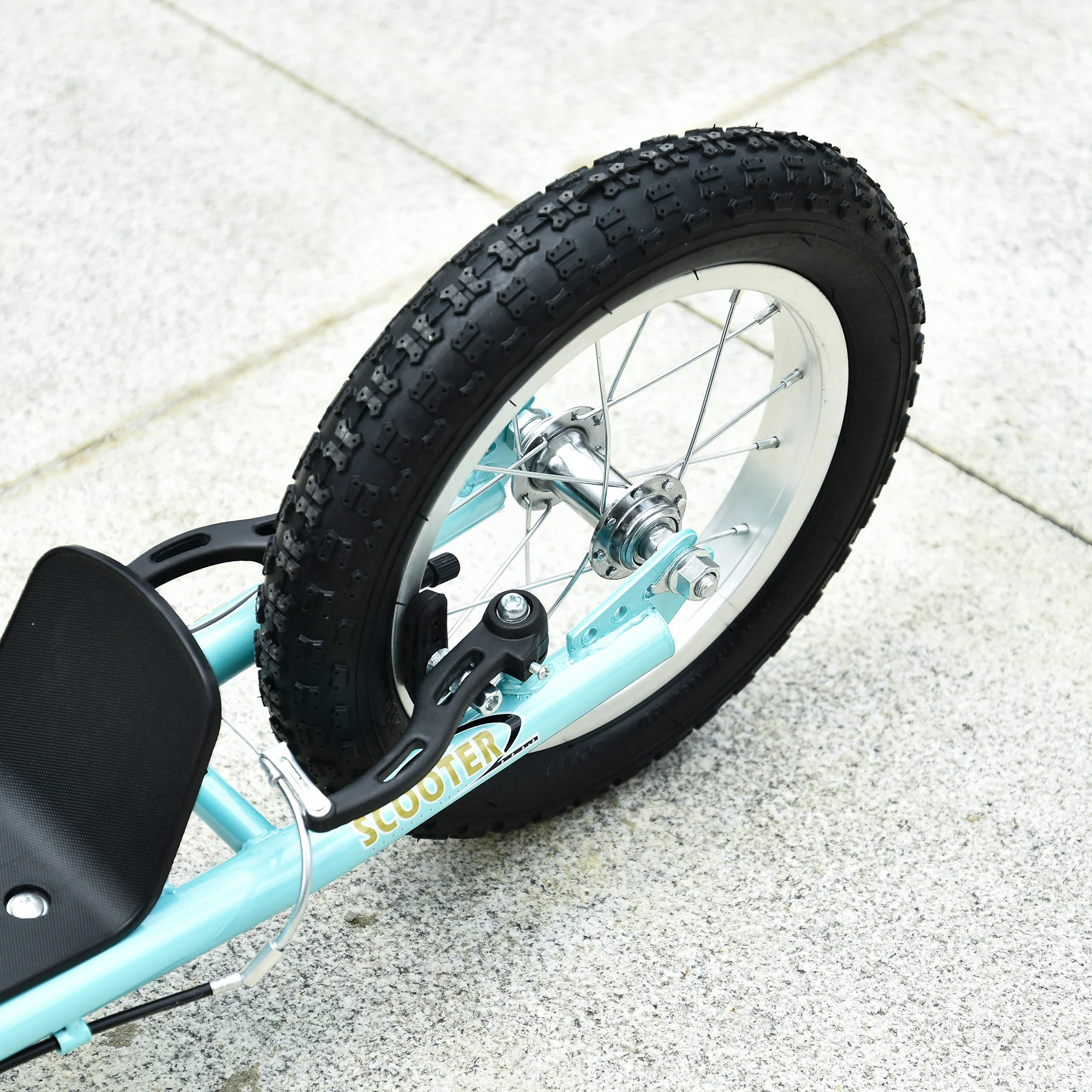 HOMCOM Kids Stunt Scooter With 12 Inch Rubber Wheels Adjustable Handlebar Blue - Image 9