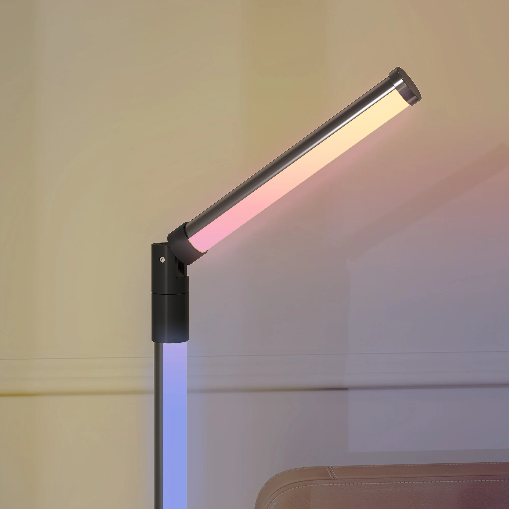HOMCOM LED Floor Lamp, Corner Floor Lamp With App & Remote Control Dark Grey - Image 9