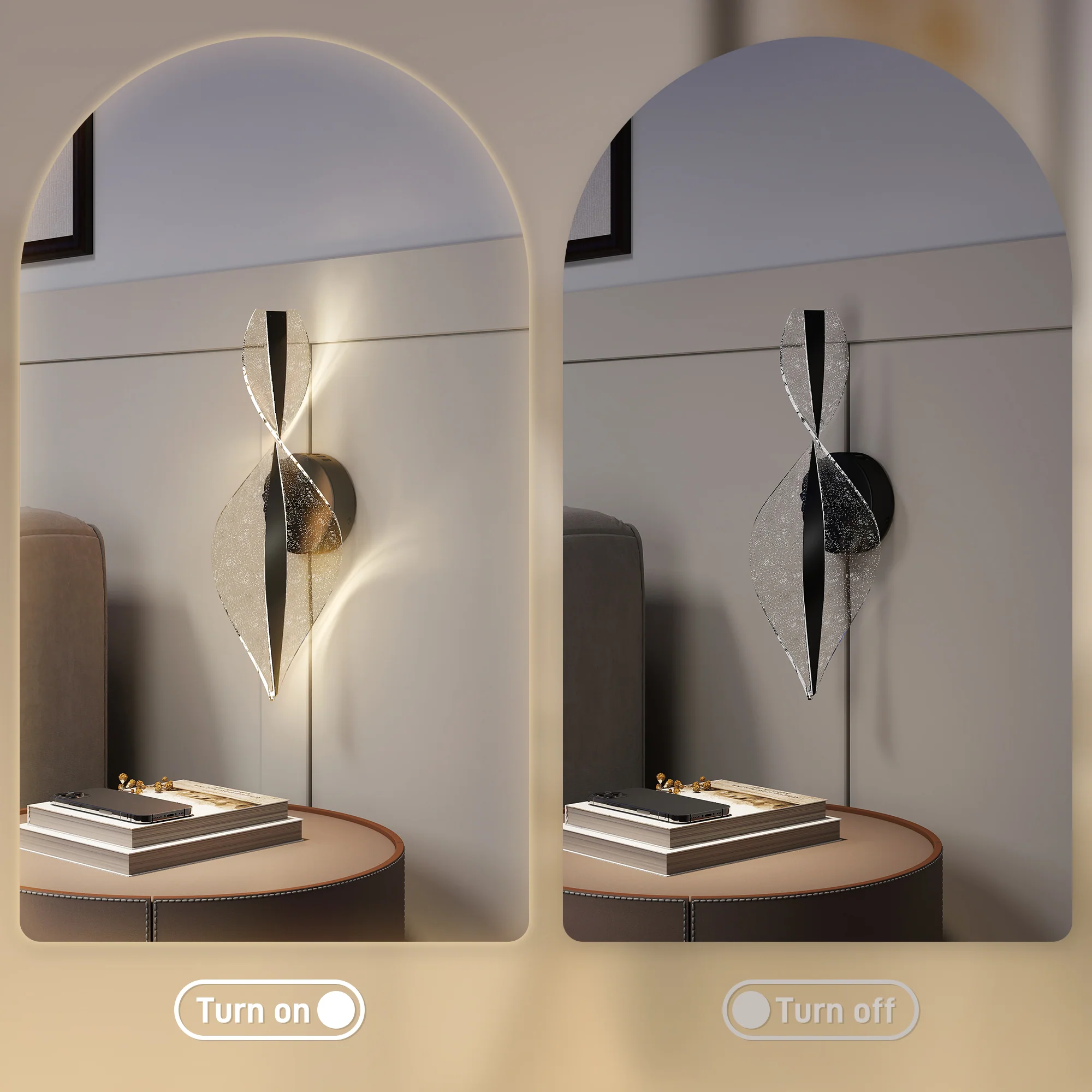 HOMCOM Led Wall Lamp 2 Pack, Modern Indoor Spiral Wall Light - Image 4